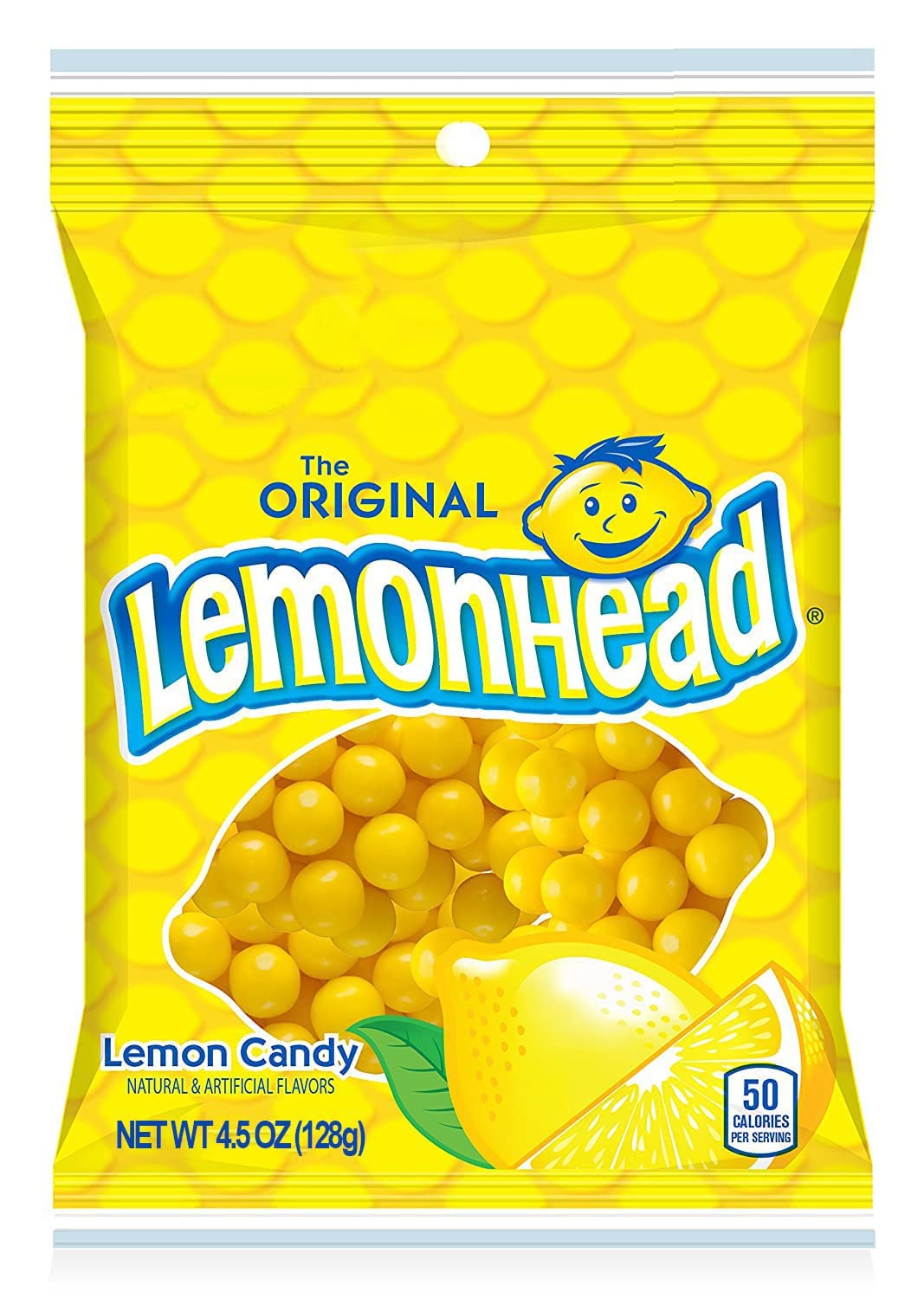 Lemonhead Candy - Sour Lemon Flavored Hard Candy, 4.5oz Bags (Pack of 2) - Perfect for Halloween Treats, Party Favors & Office Snacks