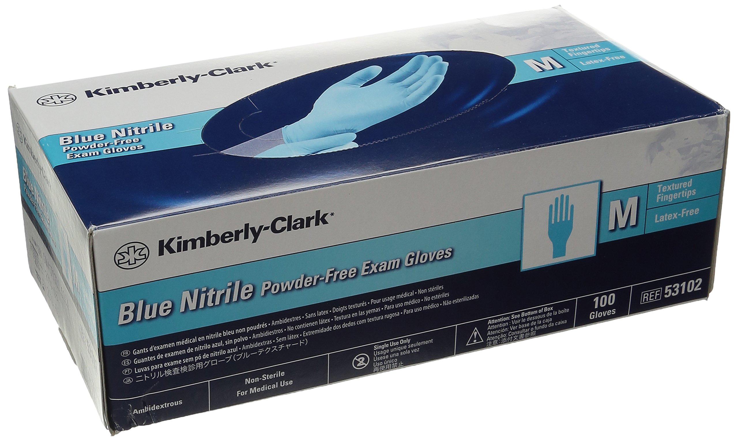 **Kimberly Clark Safety 53102 Nitrile Safeskin Gloves - Medium, Blue, 9.5