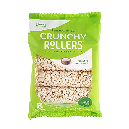 Friendly Grains Crunchy Rice Rollers - Gluten Free Snack - 3.5oz Individual Packs (8 Packs of 8 Rollers) - Perfect for School Lunches, Office Snacking & On-the-Go Healthy Treats