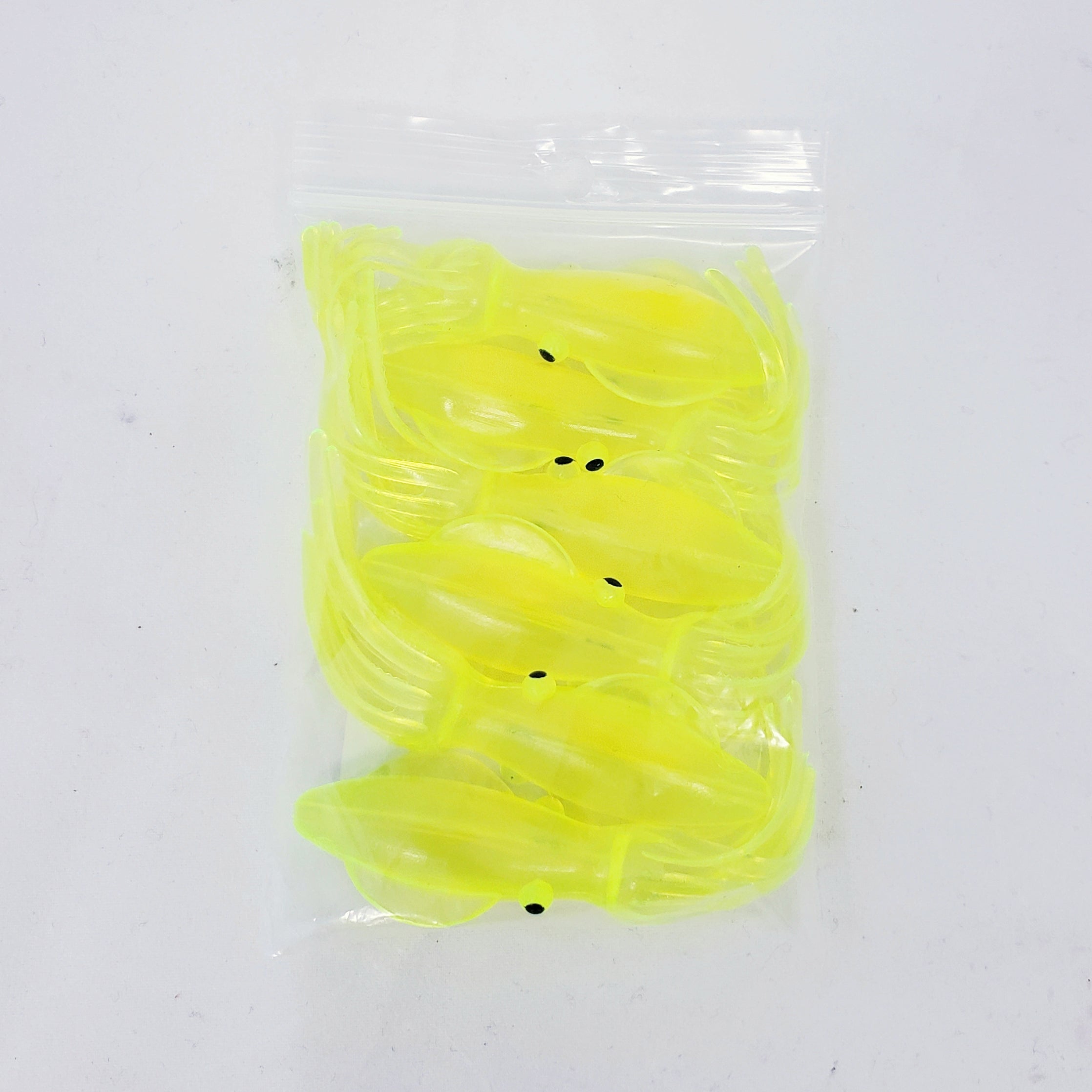 J&B Tackle Mini Squid 3 Soft Plastic Fishing Lures - 6 Pack for Saltwater & Freshwater Fishing - Perfect for Bass, Trout, and Walleye