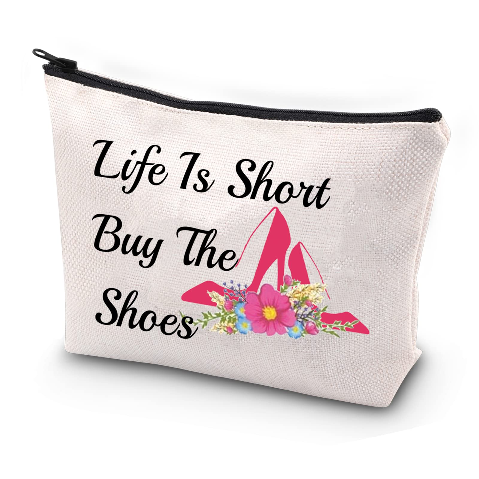 JYTAPP Women's High Heel Shoe Lover Gift - Fashion Novelty Cosmetic Makeup Bag for Ladies, Travel Makeup Pouch (Beige) - Perfect for Birthday Gifts, Travel Essentials & Shoe Enthusiast Collections