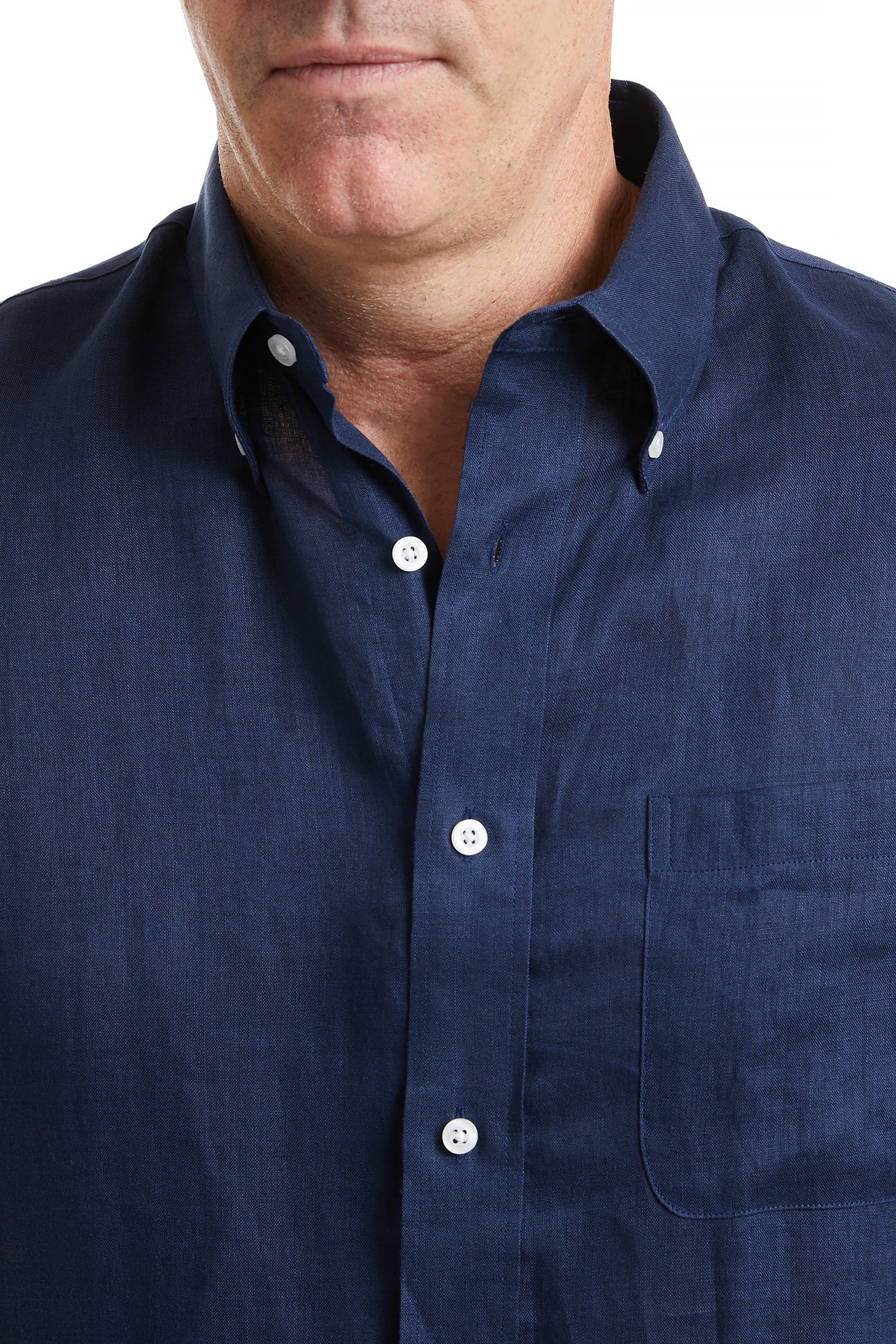 Chase Shirt Nantucket Navy Linen - Premium Men's Casual Linen Shirt for Summer, Beach & Vacation Wear