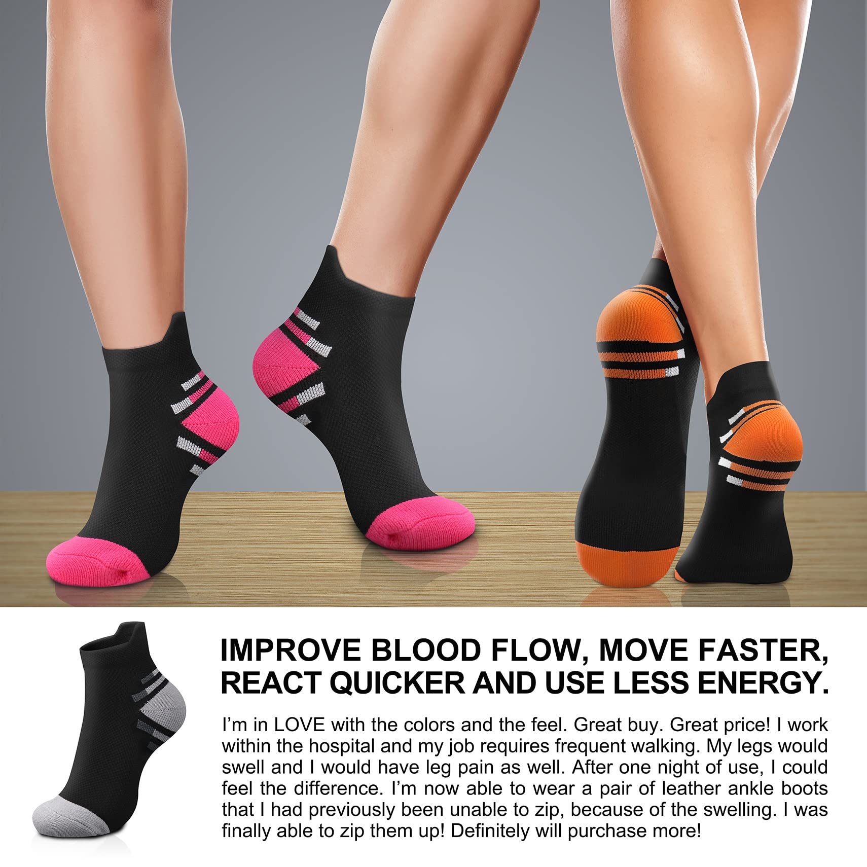 CHARMKING 15-20 mmHg Compression Socks for Women & Men - Best for Running, Cycling, Nursing & Daily Wear - Improve Blood Circulation & Reduce Swelling (Perfect for Travel, Workouts & Long Shifts)