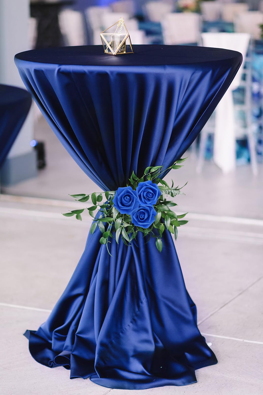 100pcs Royal Blue Artificial Rose Flower Heads - Bulk Foam Fake Flowers for DIY Wedding Bouquets, Bridal Shower Centerpieces, Rose Wall Decor, Kissing Balls & Table Arrangements - Perfect for Wedding, Home & Party Decorations (Royal Blue)