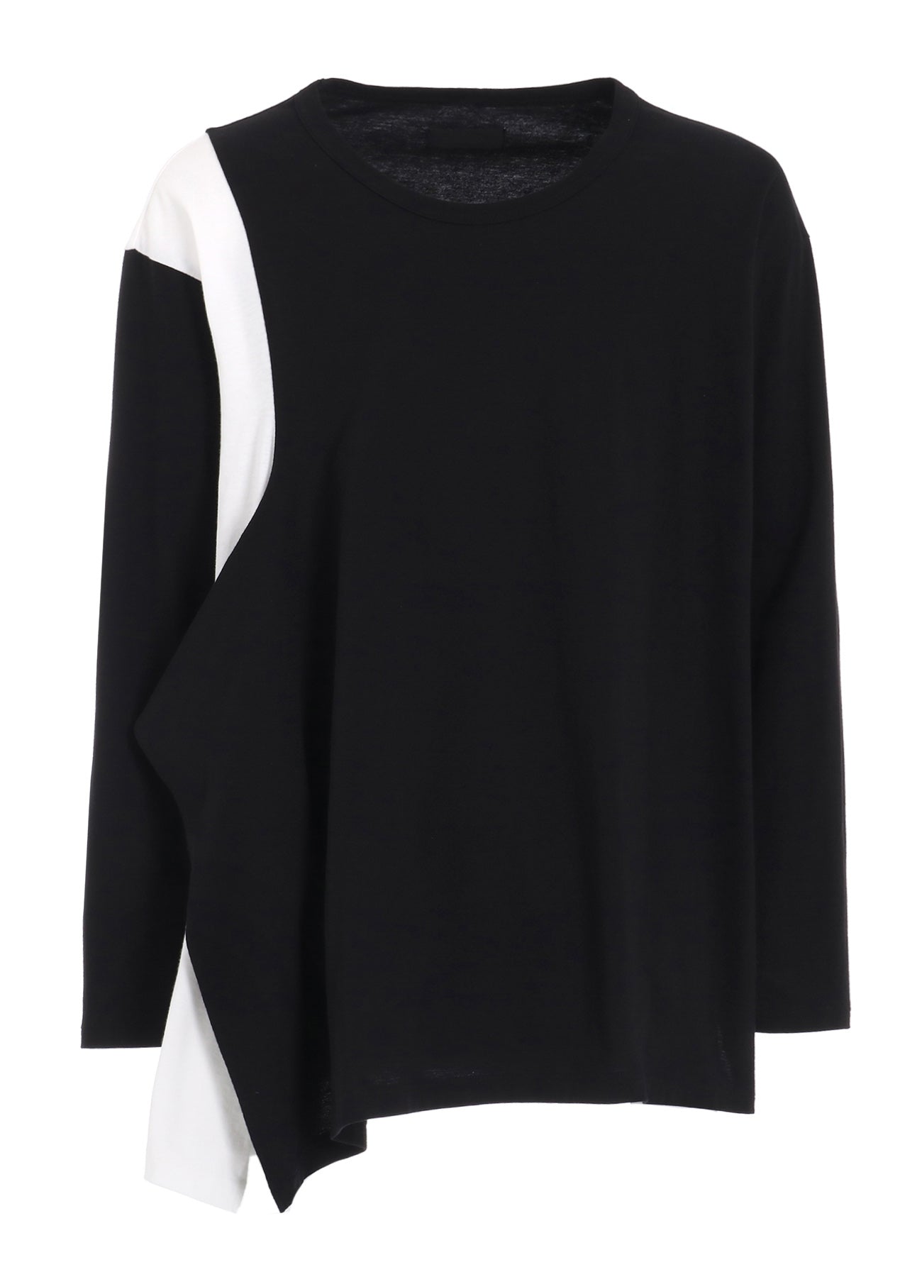 Soft Cotton Jersey Fabric Long Sleeve Draped T-Shirt for Women - Comfortable Casual Wear for Everyday, Work & Outfits