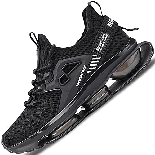 **Men's Lightweight Breathable Running Shoes - Black & White Mesh Athletic Sneakers for Tennis, Trail, Walking, Jogging | Outdoor Sports & Casual Wear**    *(Perfect for Gym, Hiking, Workouts & Everyday Comfort)*