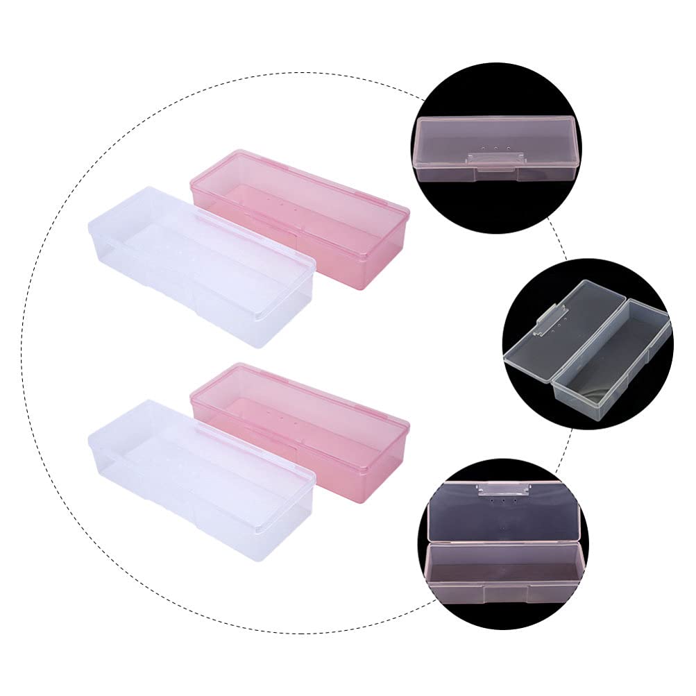 Minkissy Nail Art Tool Storage Box - 4pcs Manicure & Pedicure Organizer Case with Brush Holder for Professional Nail Technicians | Perfect for Salon, Home Use & Travel Nail Kit Organization