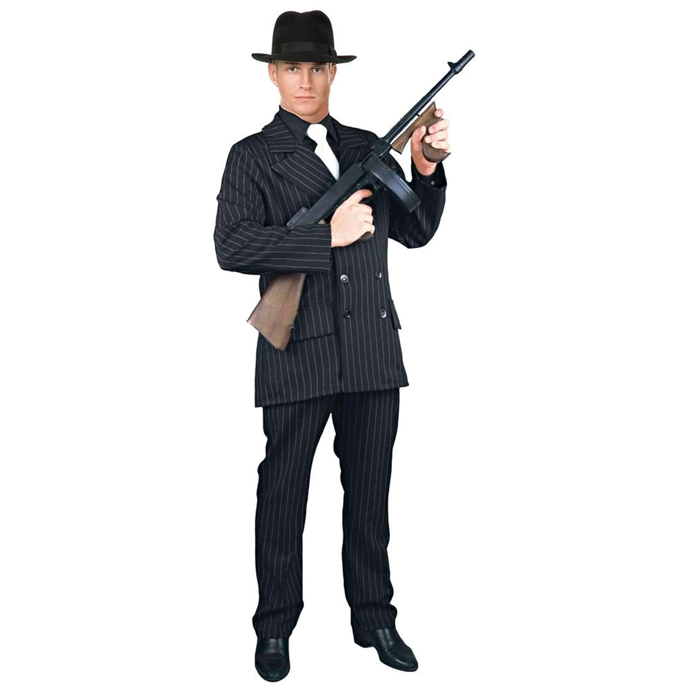 Men's Gangster Costume - Black & Red Small Size | Halloween, Cosplay, Themed Parties & Role Play Outfit