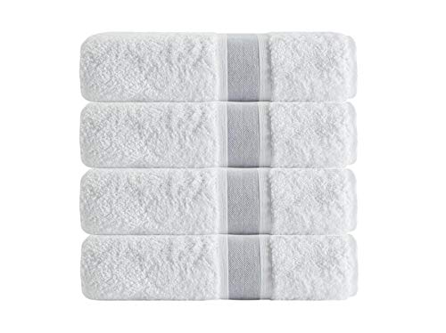 Premium 100% Cotton Turkish Bath Towels Set of 4 - Extra Large 35x67 Inch, Ultra Soft & Highly Absorbent 900 GSM Bath Sheets for Spa, Gym, Beach & Luxury Home Use (Silver)