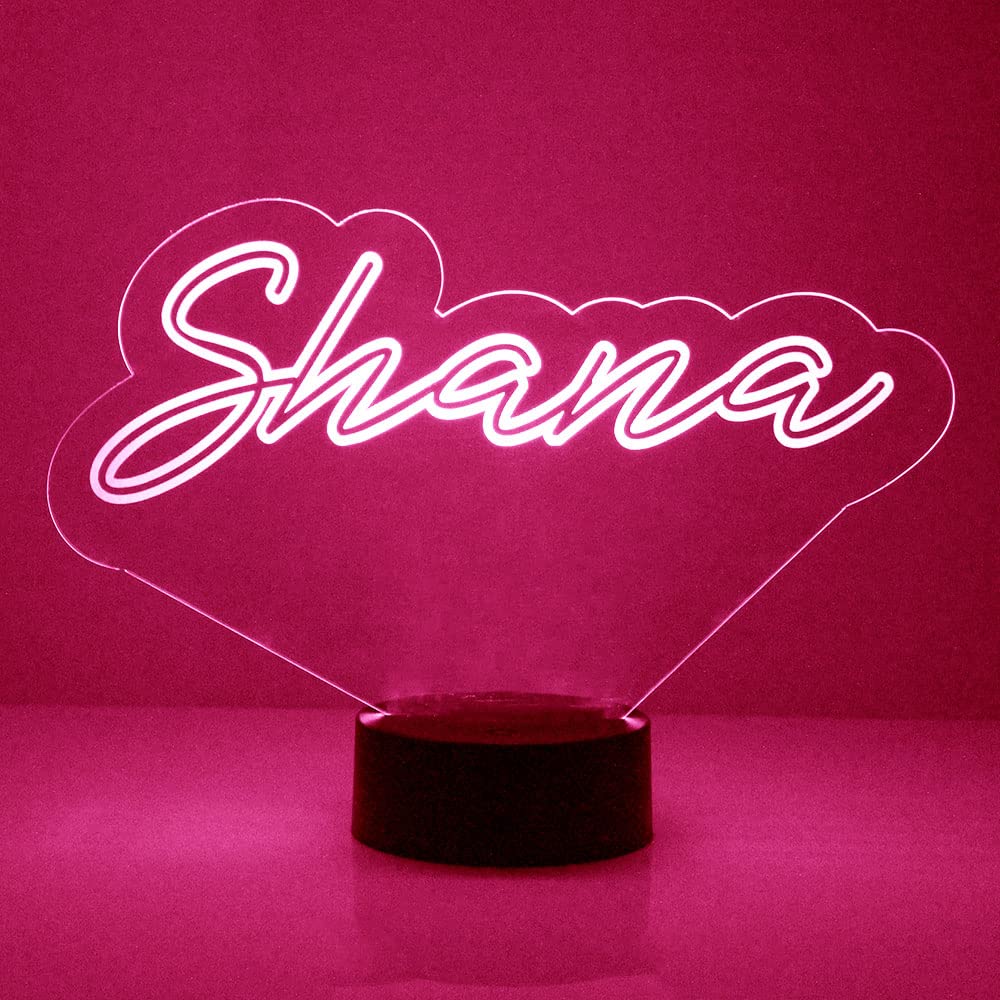 Custom Name LED Sign Night Light with Remote - Personalized Name or Image, 16 Colors & 4 Modes - Clear Acrylic Home Decor Made in USA | Perfect for Bedroom, Nursery, Wedding Gift & Home Decoration