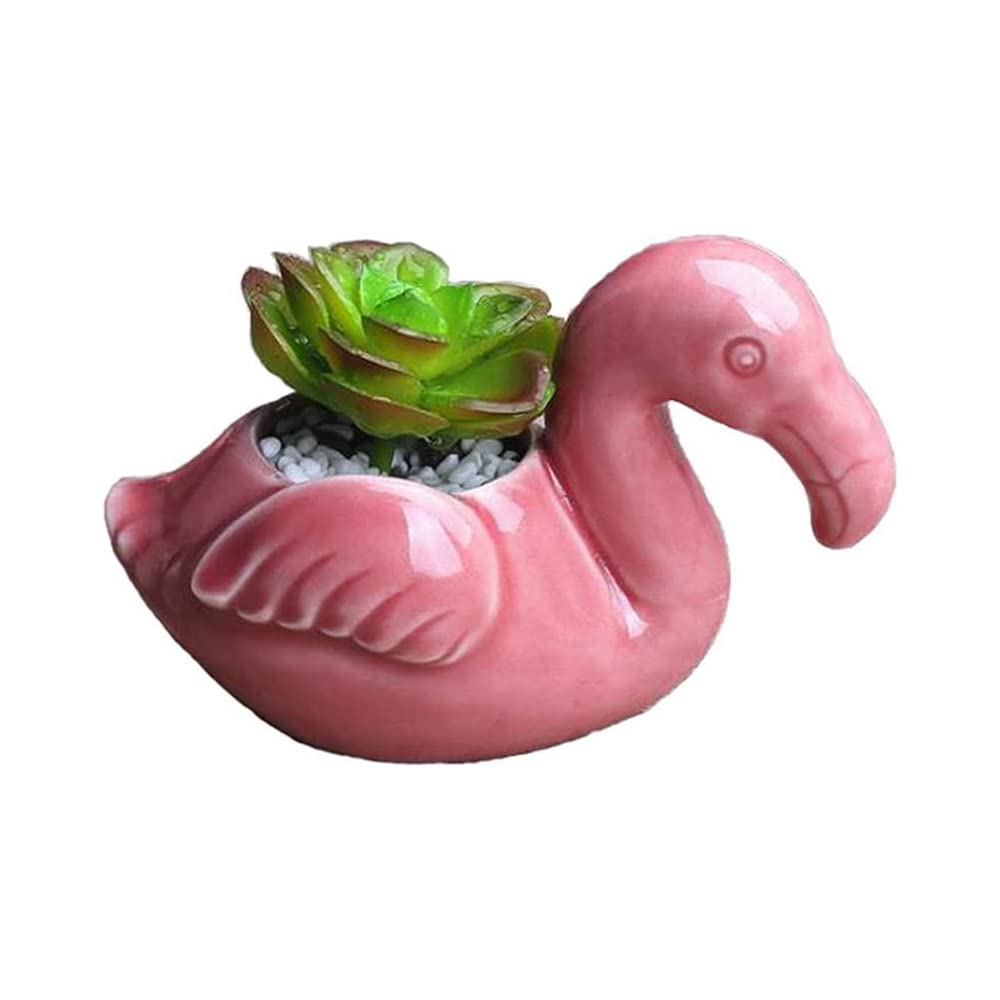 Adorable Flamingo Succulent Planter - Cute Animal Flower Pot for Home & Office Desk Decor - Perfect for Windowsills, Gift Ideas & Small Plant Lovers