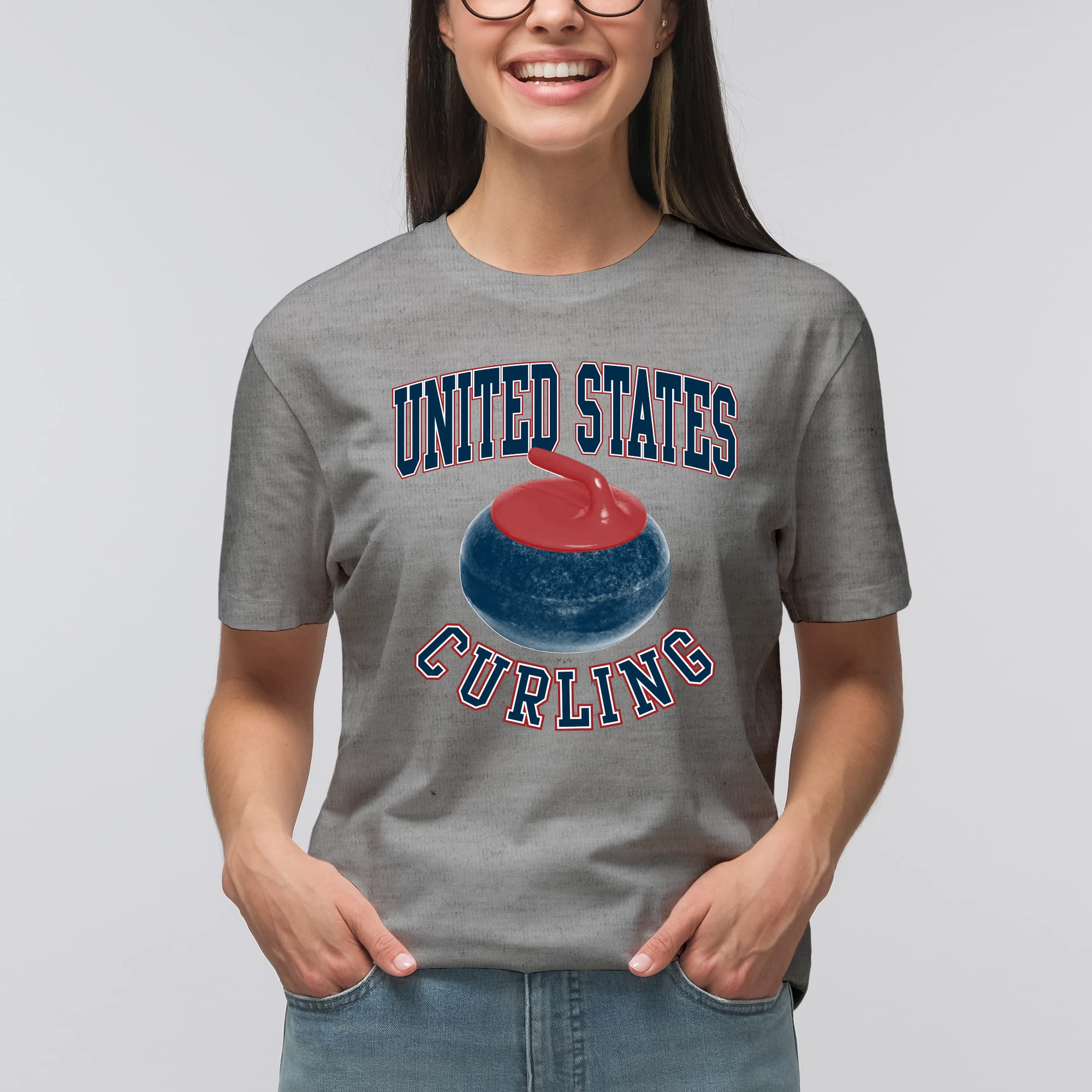 Curling Winter Sports Games T-Shirt - Comfortable Cotton Apparel for Ice Sports Fans & Team Uniforms