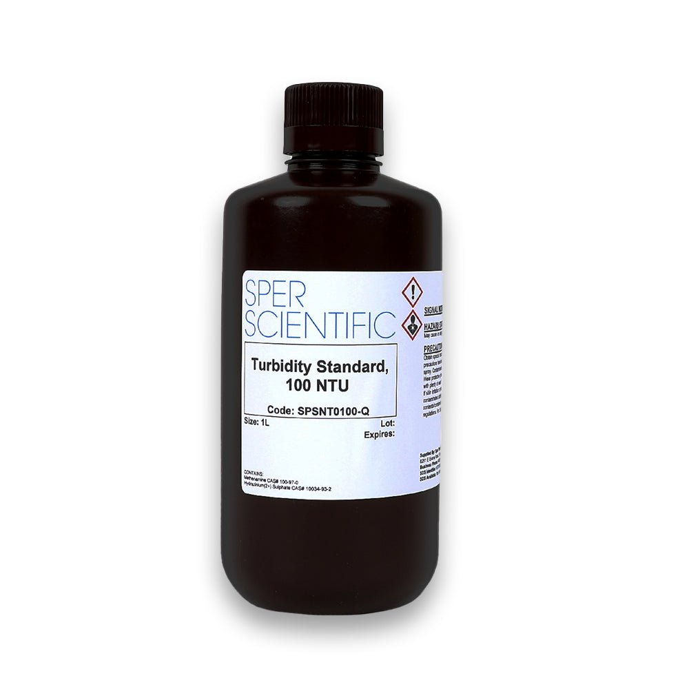 100 NTU Turbidity Standard Solution - High Accuracy Calibration Fluid for Water Quality Testing in Labs & Environmental Monitoring