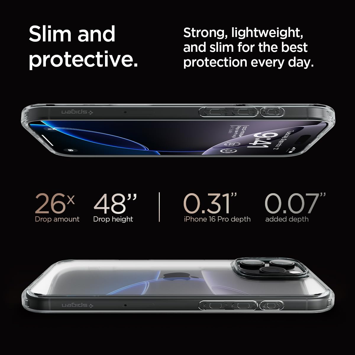Spigen Ultra Hybrid Case for iPhone 16 Pro - Space Crystal | Shockproof & Scratch-Resistant Protection | Perfect for Everyday Use, Travel & Outdoor Activities