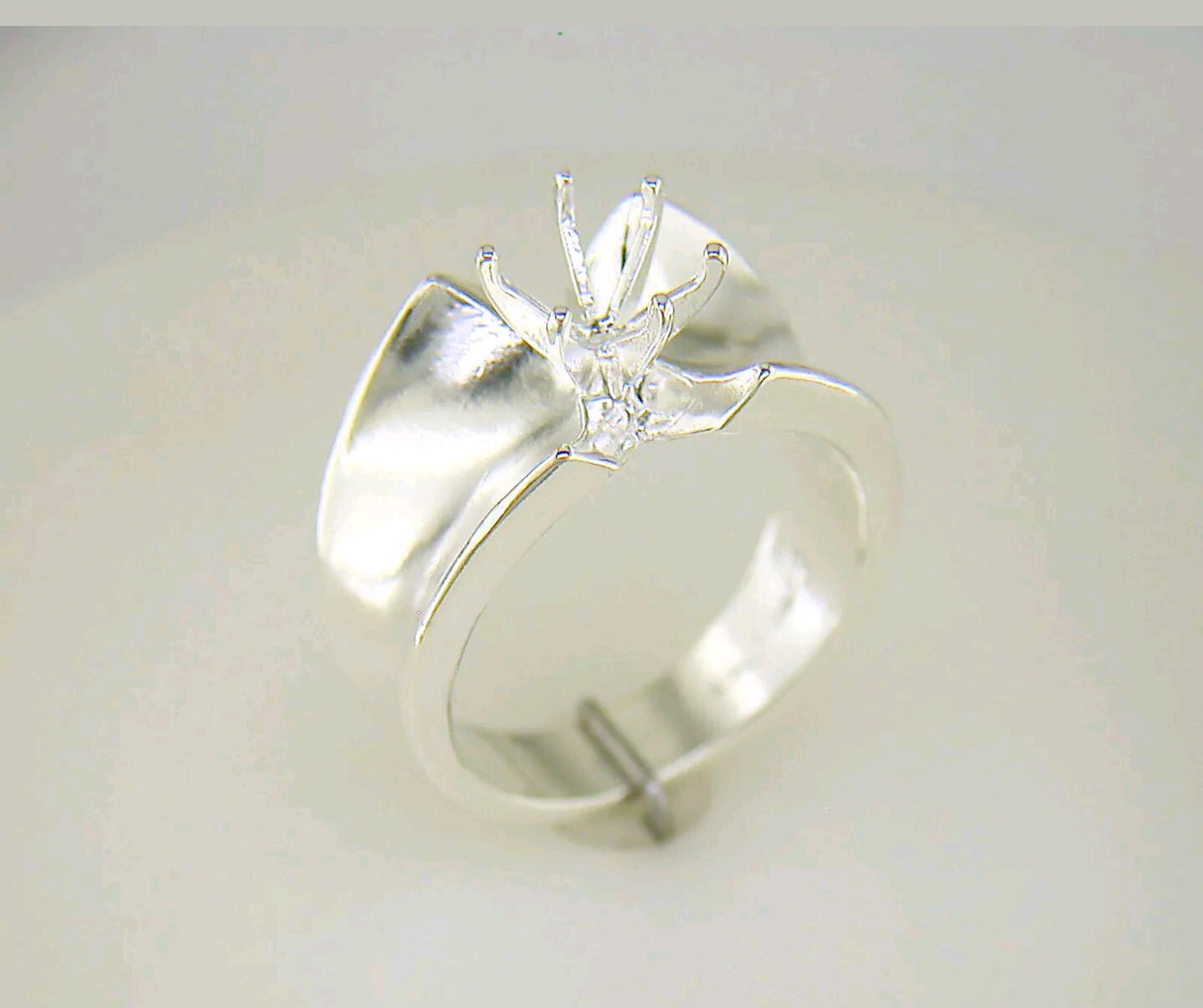 6-7mm Round Deep Vee Fashion Pre-Notched Blank Ring Setting - Solid Sterling Silver or 14kt Gold (Size 7) - Perfect for Jewelry Making, DIY Crafts & Engagement Ring Designs