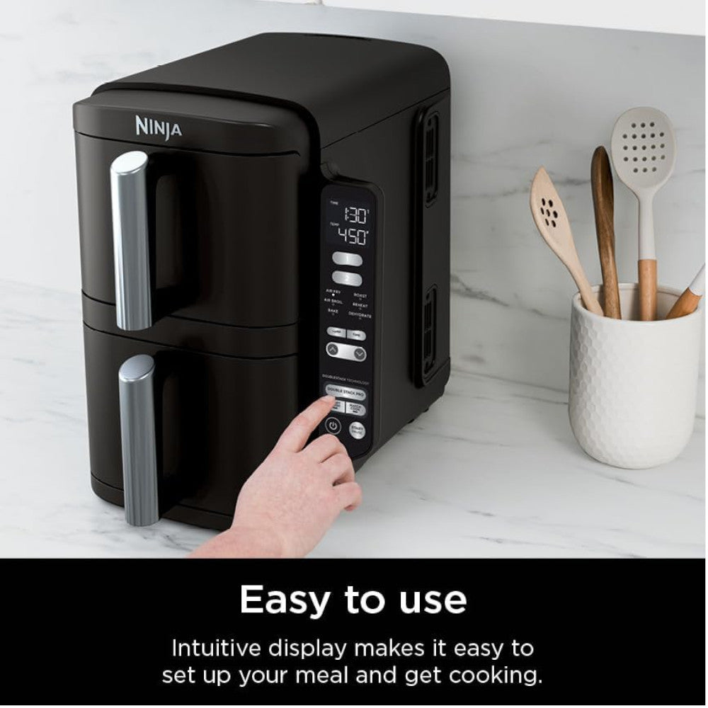 Ninja SL202CCO Double Stack Air Fryer Oven - Certified Refurbished with Home Essentials Warranty | Perfect for Family Cooking, Meal Prep & Healthy Air Frying