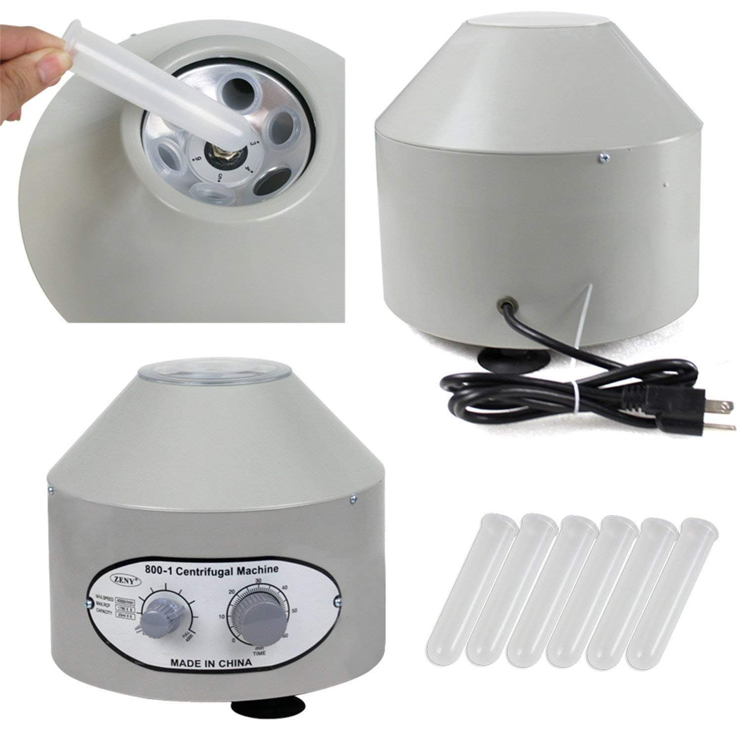 Low-Speed Lab Centrifuge with Timer (0-4000 RPM, 20ml x 6 Tubes) - Ideal for Blood Sample Separation, DNA Extraction & Medical Research