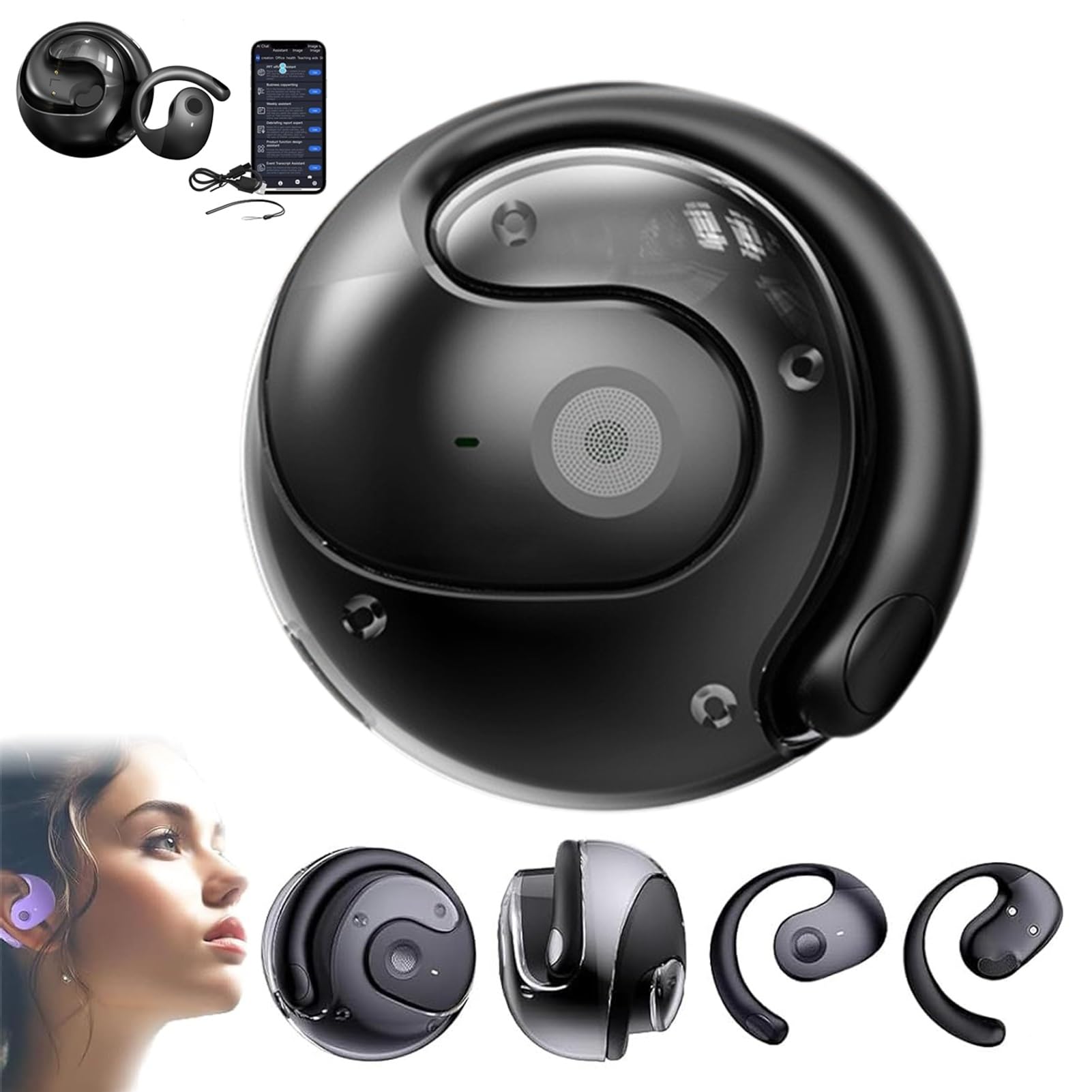 Hy-T26 Pro Wireless Bluetooth Translator Earbuds - 75+ Languages for Travel & Business