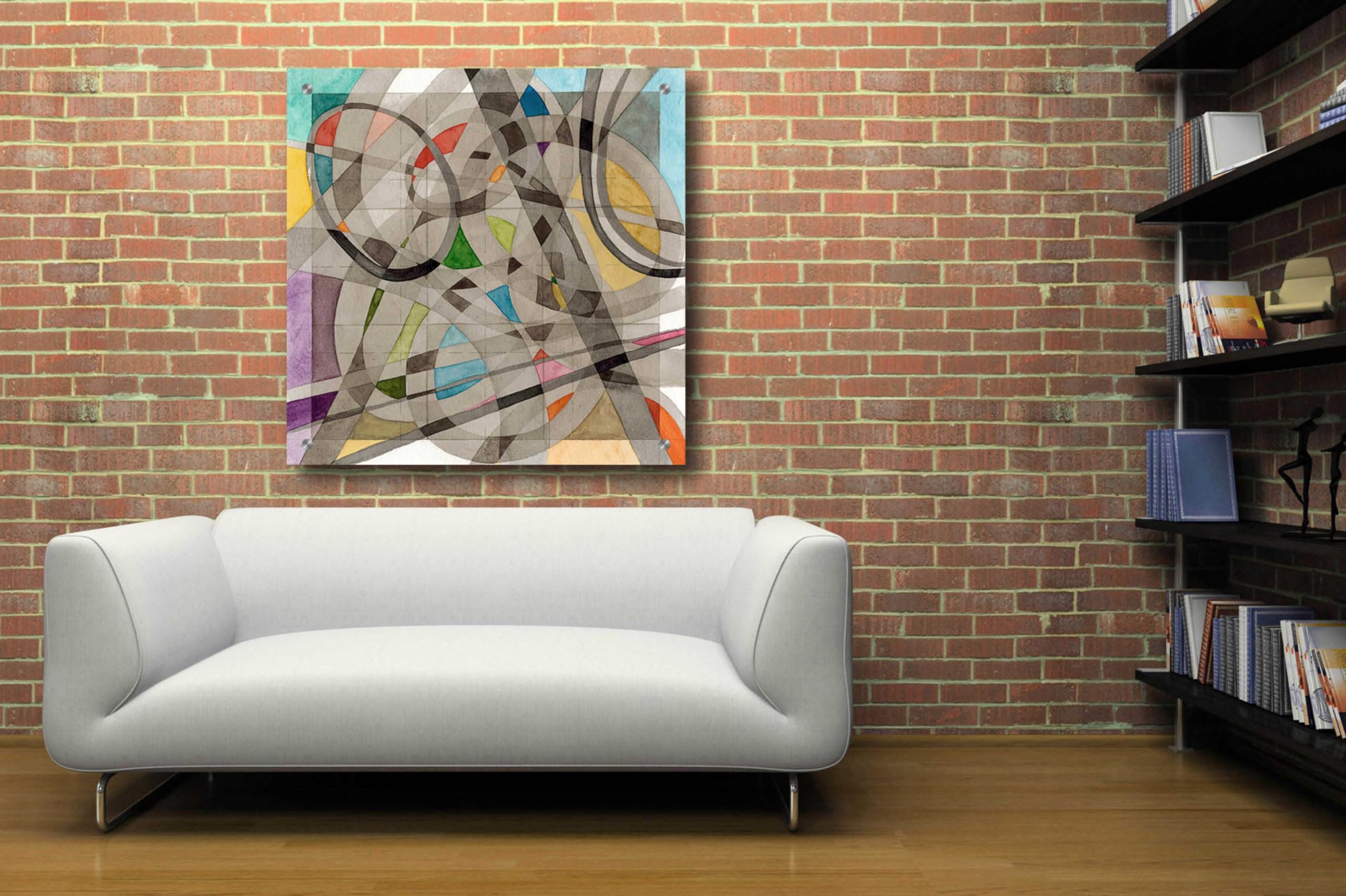 Epic Art 'Overpass' by Nikki Galapon - 36x36 Inch Acrylic Glass Wall Art Decor for Living Room, Bedroom & Office - Modern Abstract Painting for Home & Office Decoration