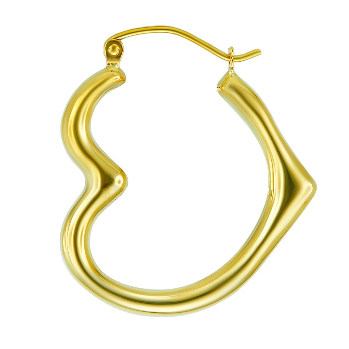 14K Yellow Gold 4mm Heart Hinged Hoop Earrings for Women - Dainty Valentine's Day Gift, Anniversary Jewelry - Perfect for Date Night, Wedding & Special Occasions