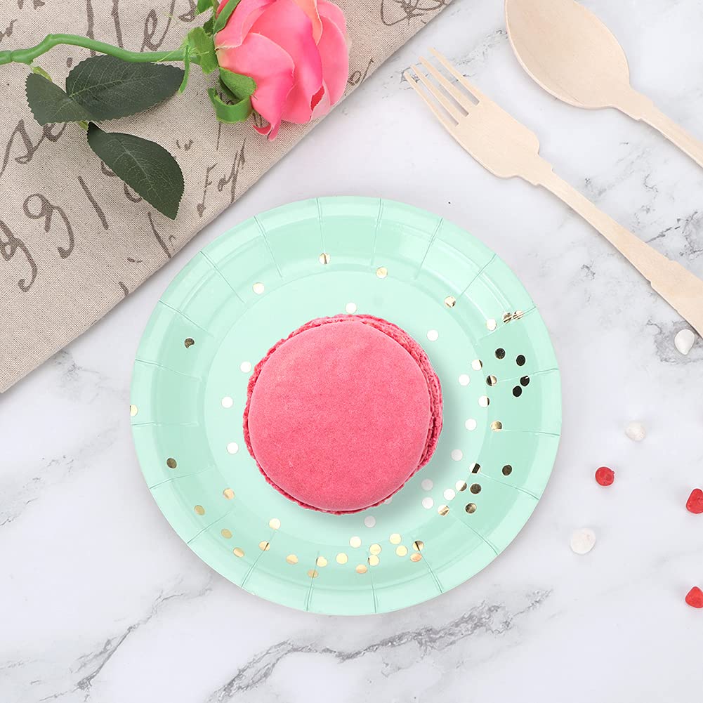 8-Piece Disposable Paper Plate Set - Eco-Friendly Cake Trays & Dessert Platters for BBQ, Birthday, Christmas, Wedding Parties (Mint Green) | Perfect for Outdoor Events, Catering & Holiday Celebrations