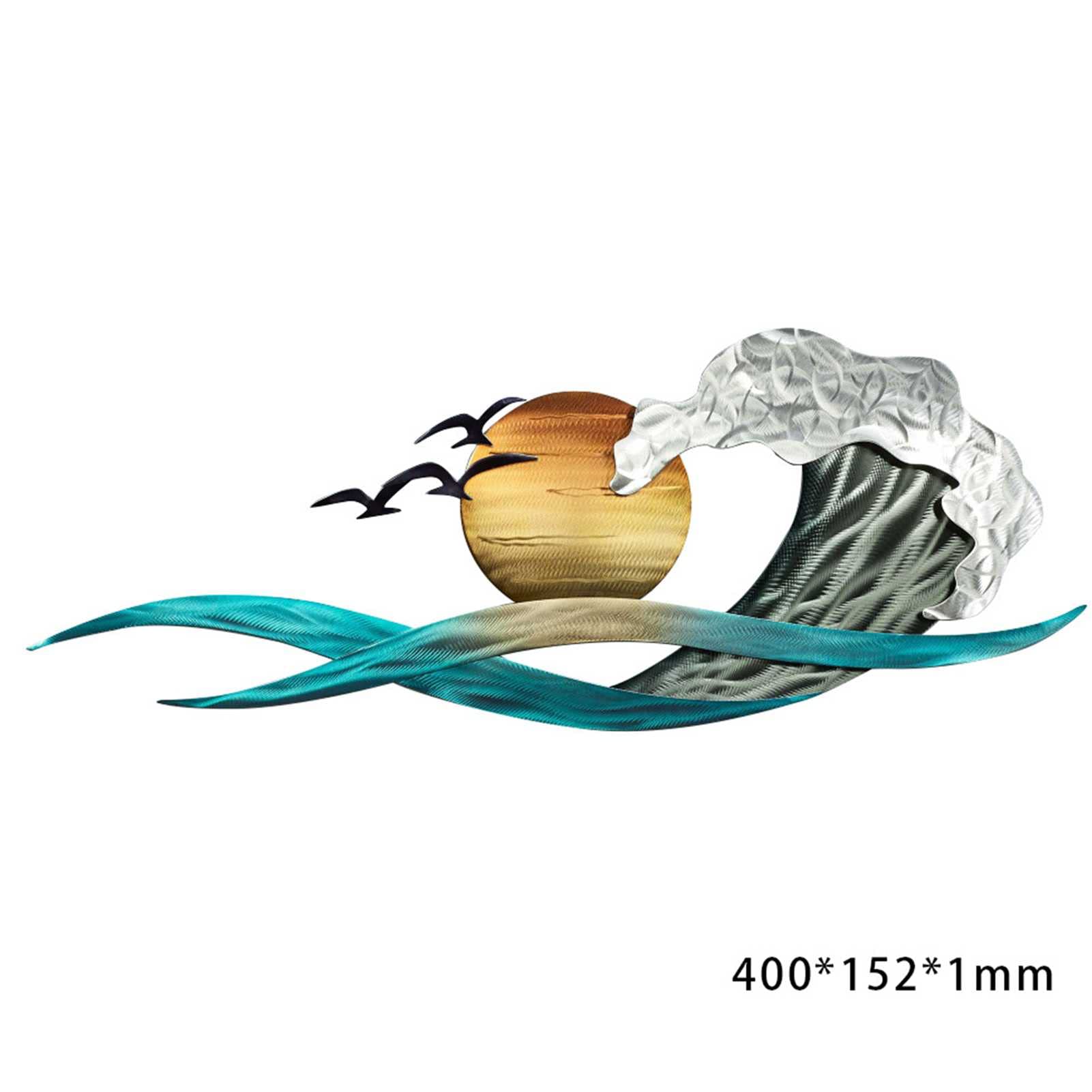 Gigesute Sunshine Ocean Wave Metal Wall Art - Coastal Decor for Indoor & Outdoor - Perfect for Living Room, Bedroom, Patio - Beach House & Coastal Theme Decorations