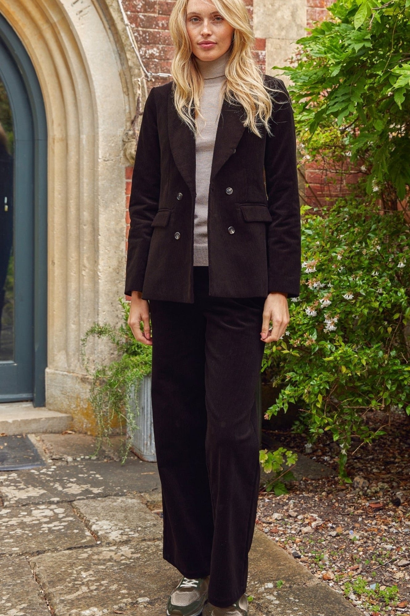 Theresa Stretch Corduroy Blazer for Women | Chocolate Brown | Comfortable & Stylish Jacket for Office Wear, Business Casual & Fall Outfits