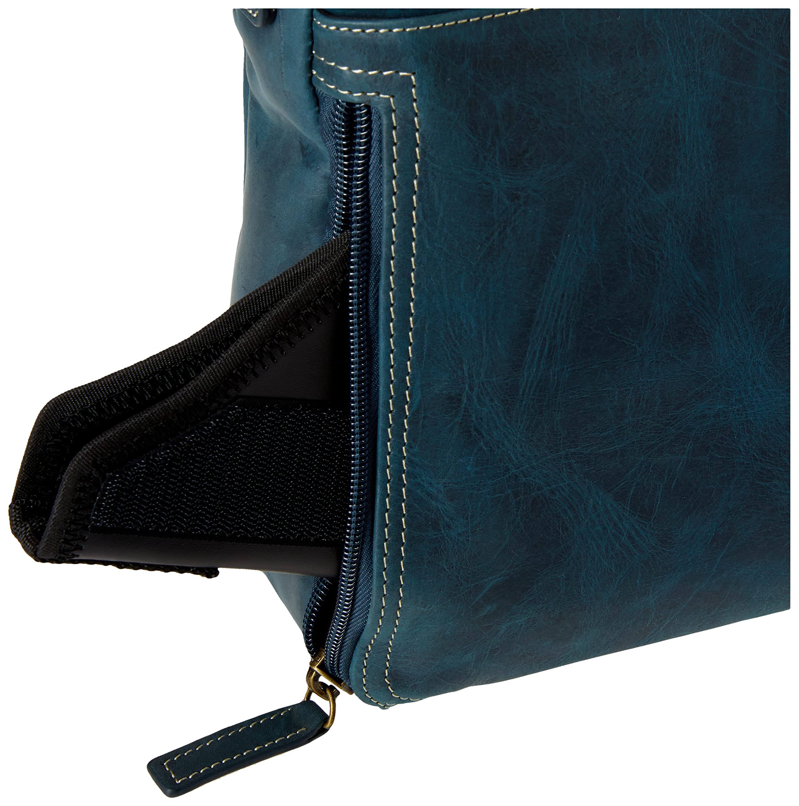Gun Tote'n Mamas Women's Concealed Carry Crossbody Bag - Distressed Buffalo Leather Organizer (Blue, Medium) | Perfect for Everyday Carry, Travel & Outdoor Activities