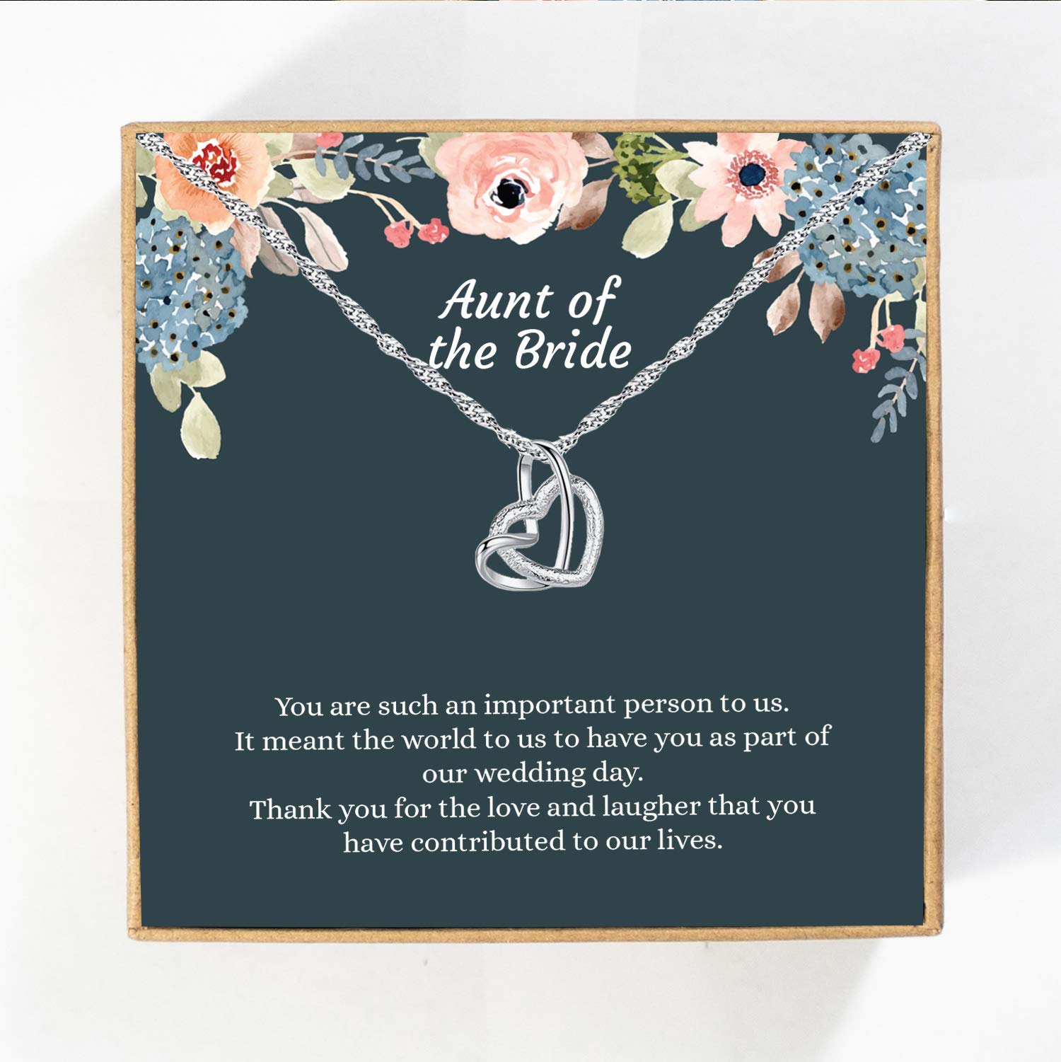 Elegant Aunt of the Bride Necklace Gift - Thoughtful Wedding Thank You Present from Bride & Groom - Perfect for Bridal Shower, Rehearsal Dinner & Special Occasions