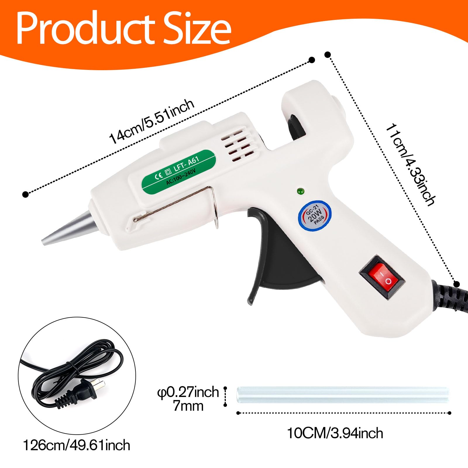 Mini Hot Glue Gun Kit with 30 Glue Sticks - 20W Fast Heating Lightweight Craft Gun for DIY, Home Repairs, School Projects - Perfect for Arts & Crafts, Jewelry Making, Woodworking & Holiday Decorations (White)