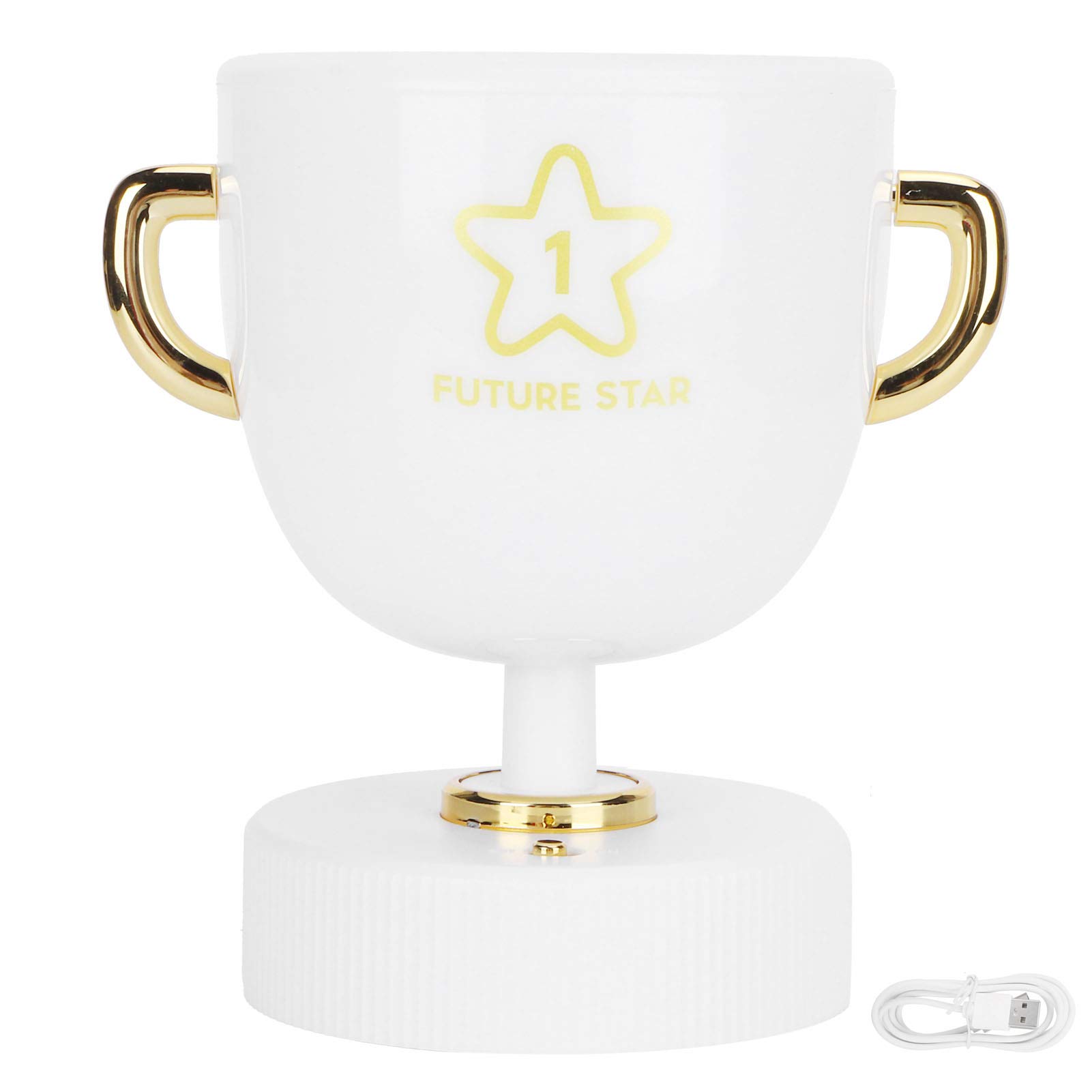 Rechargeable USB LED Desk Lamp with Trophy Cup Design - Night Light for Nursery, Bedroom & Office, Includes Pen Holder & Pencil Cup | Perfect Study Lamp, Reading Light & Gift Idea