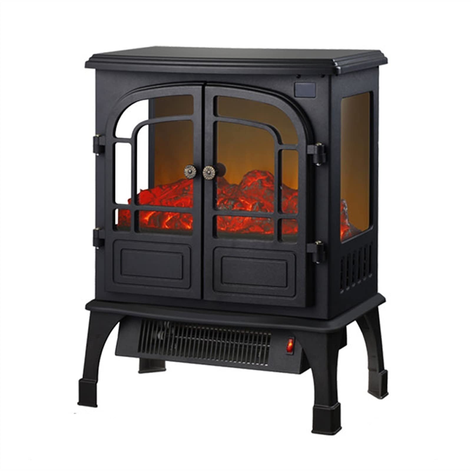 UNNS 2000W Electric Fireplace Heater with PTC Ceramic Heating - Realistic 3D Dual-Color Flame Effect & Overheat Protection - Perfect for Living Room, Bedroom & Office Winter Warmth