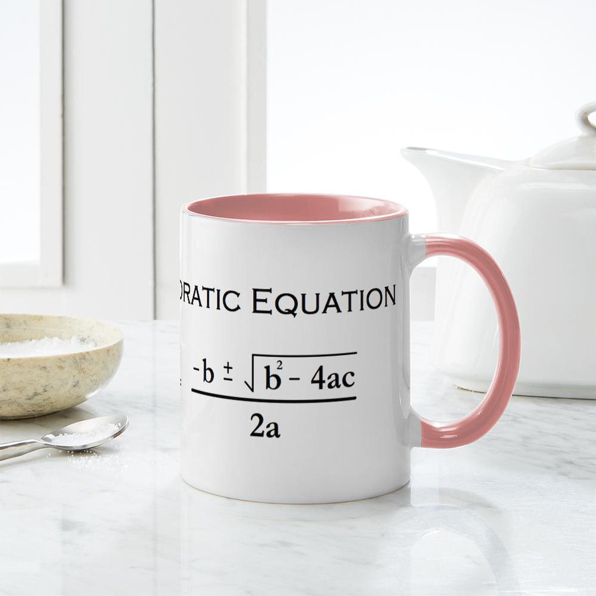 Quadratic Equation Coffee Mug 11 oz (325 ml) - Ceramic Math Teacher Gift for Classroom, Office & Home Use - Funny Science & Algebra Lover Gift Idea