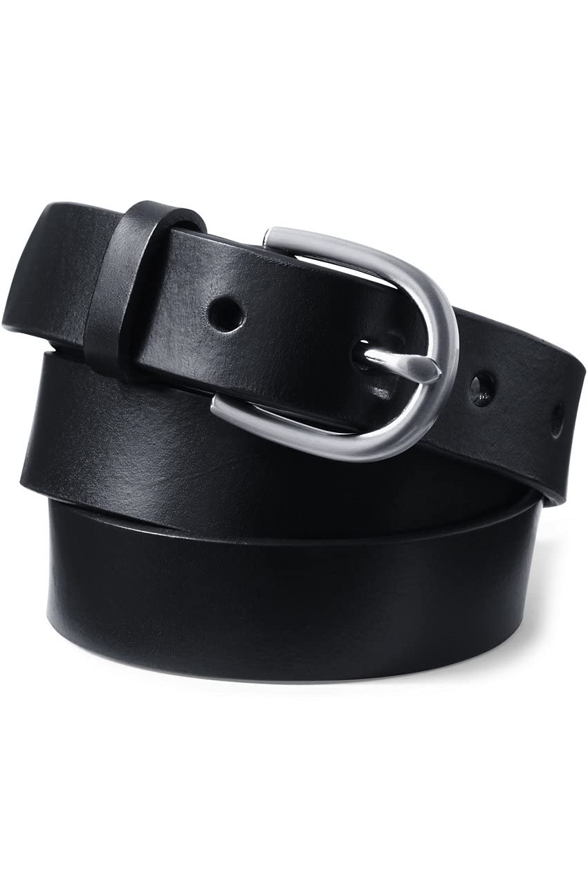 Lands' End Women's Classic Genuine Leather Belt - Adjustable Waistband for Jeans, Pants & Dresses | Stylish & Durable Everyday Accessory