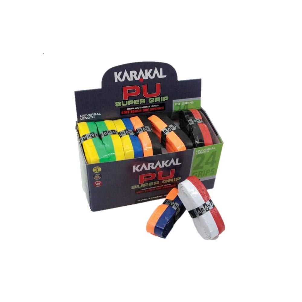 Karakal PU Super Grip Box - 24 Duo Replacement Badminton Grips (Assorted Colors) | Enhanced Sweat Absorption & Comfort for Badminton, Tennis & Squash Players