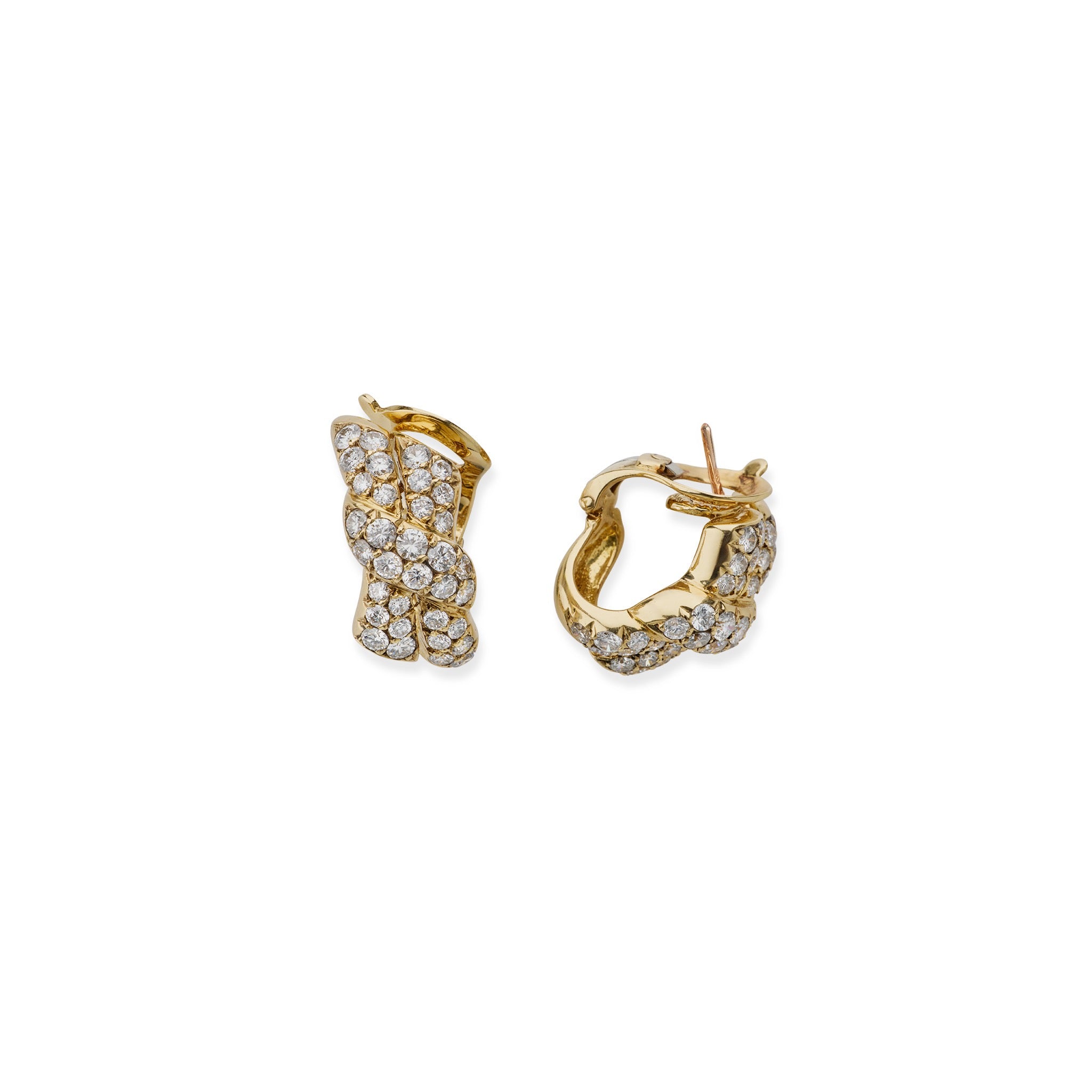 Van Cleef & Arpels Paris Diamond Stud Earrings 18K White Gold - Luxury Jewelry for Women, Gift for Anniversary & Special Occasions