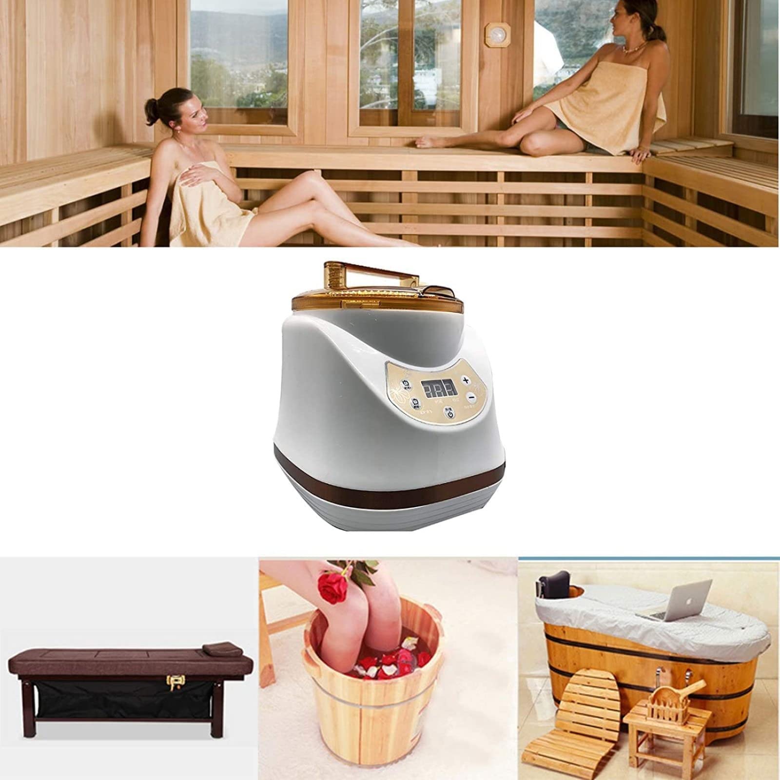 2000W 2L Portable Sauna Steamer with Remote Control - Home Spa & Wellness Steam Generator for Relaxation, Detox & Muscle Relief - Perfect for Personal Sauna, Family Wellness Centers & Spa Treatments