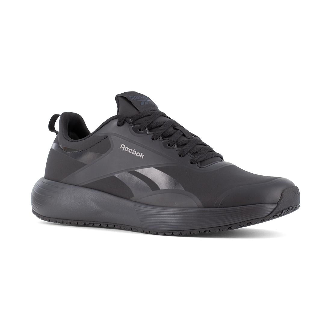 Lite Plus 4 Athletic Soft Toe Slip-Resistant Work Shoes for Men & Women - Black | Lightweight Comfortable Non-Slip Sneakers for Running, Walking, Gym & Outdoor Activities