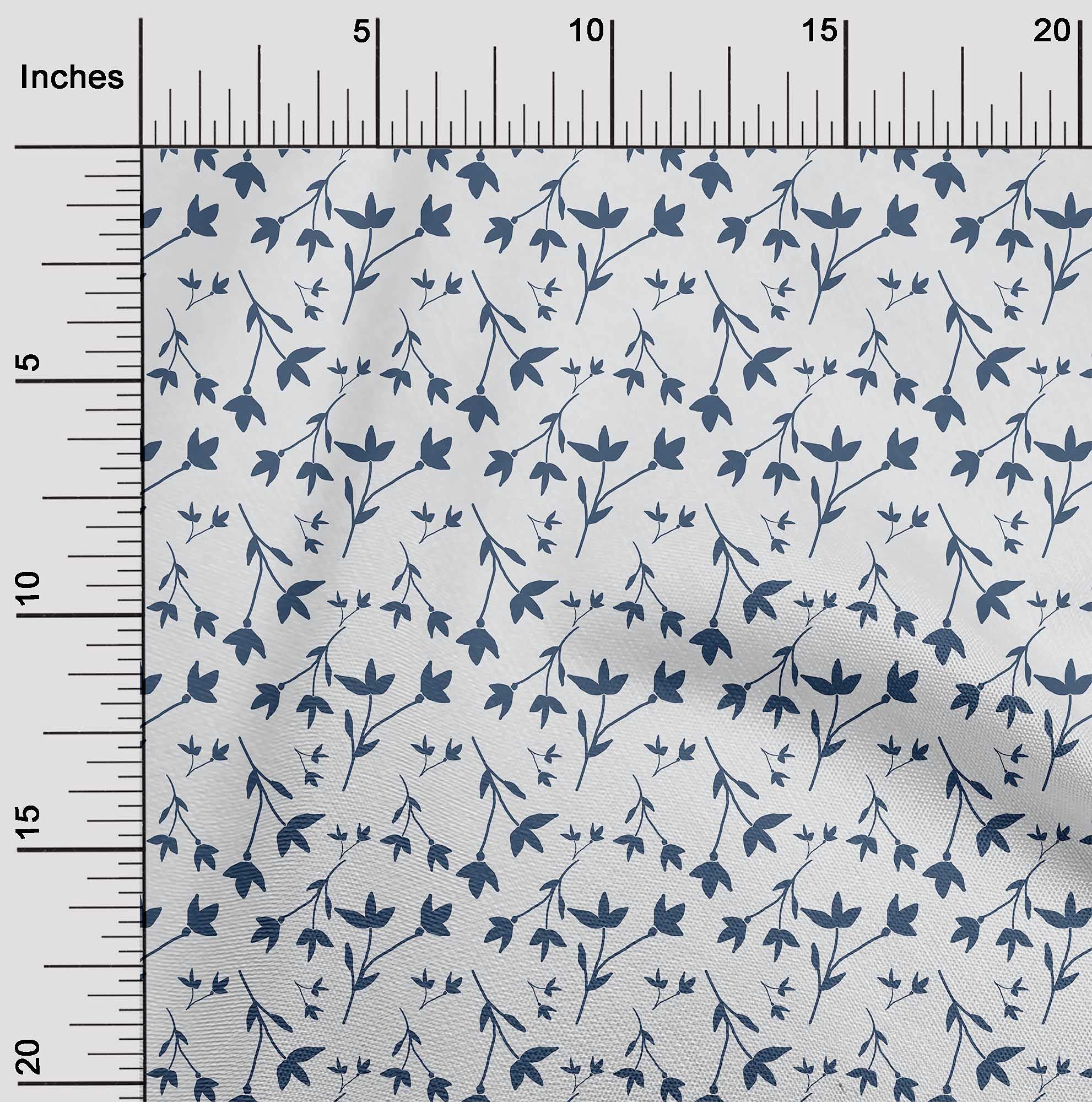 oneOone Rayon White Floral Printed Fabric by The Yard - 56 Inch Wide for DIY Clothing, Dresses, Skirts & Home Decor Sewing Projects | Soft & Breathable Material for Crafting