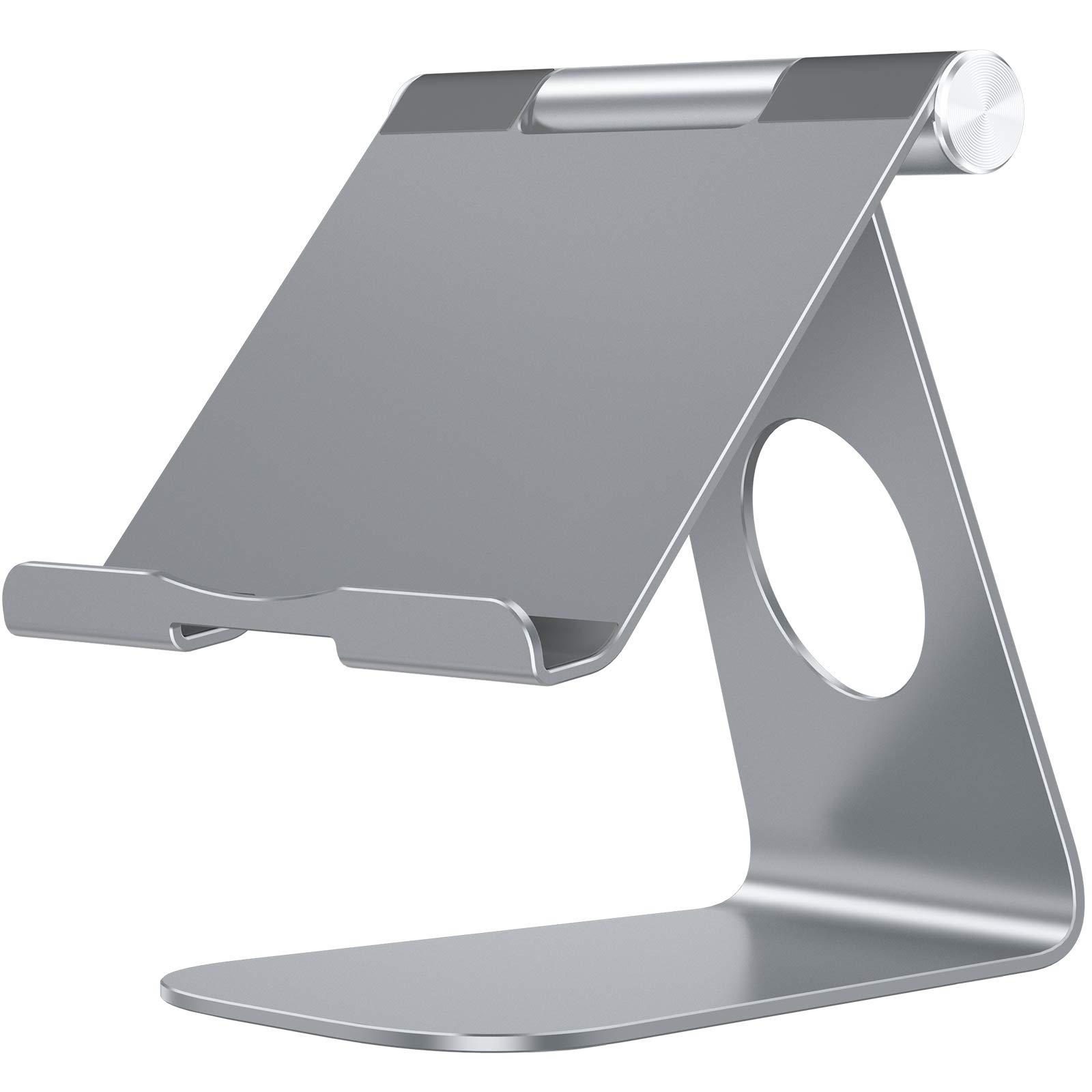 OMOTON Adjustable Aluminum Tablet Stand Holder - Compatible with iPad Air/Mini, iPad 10.2, iPad Pro 11/12.9, Samsung Galaxy Tab & More (Up to 12.9