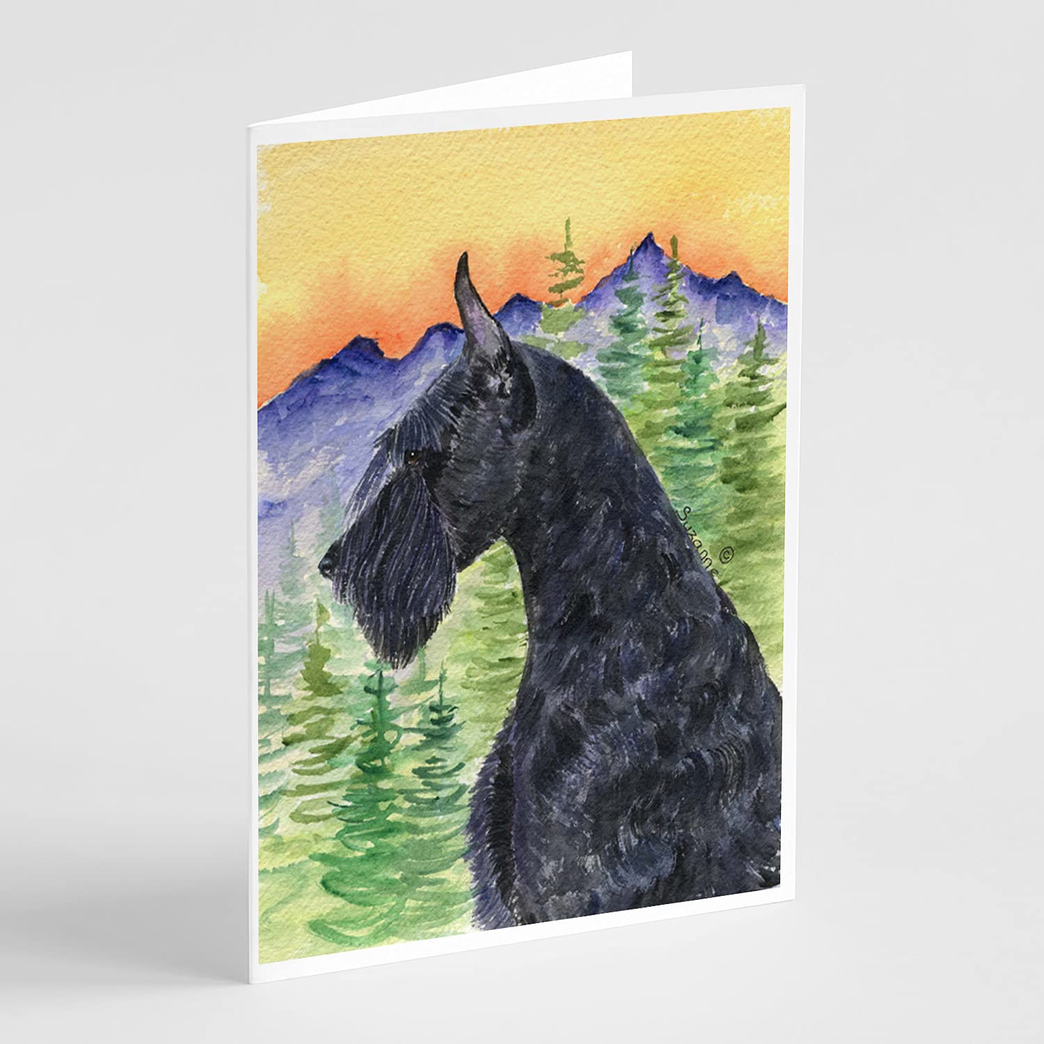 Premium Schnauzer Greeting Cards - Pack of 8 Blank A7 (5x7) Note Cards with Envelopes | Whimsical Dog Lover Stationery for Birthdays, Thank You Notes & Special Occasions
