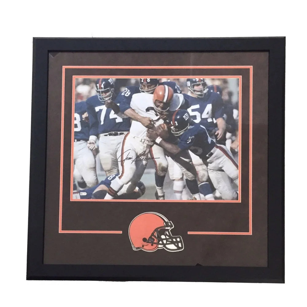 Jim Brown Autographed 16x20 Framed Photo with COA - Cleveland Browns Memorabilia for Sports Fans & Collectors - Perfect for Man Cave, Game Room, or Office Decor