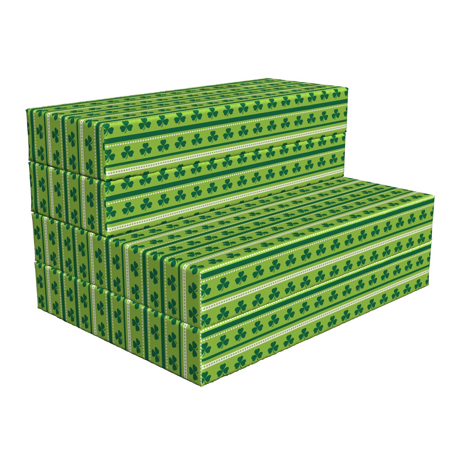 Ambesonne Foldable Mattress - Traditional Irish Clovers Design, 74.8