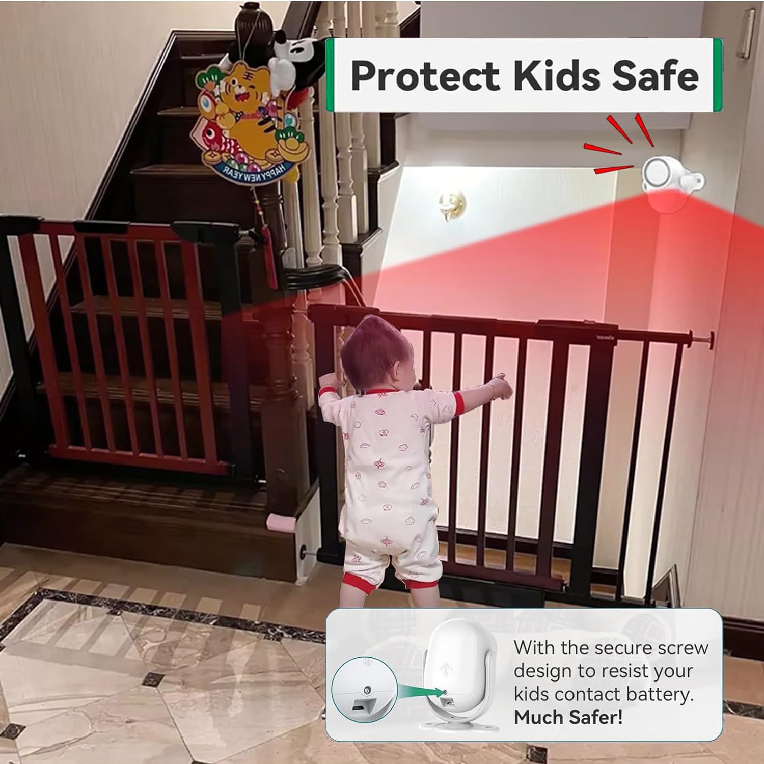 125dB Loud Wireless Motion Sensor Alarm with 328ft Remote Control - 40ft PIR Detector, Battery Powered (3 AA) - Indoor/Outdoor Security System for Home, Shed, Garage, Warehouse - White | Burglar Deterrent & Property Protection
