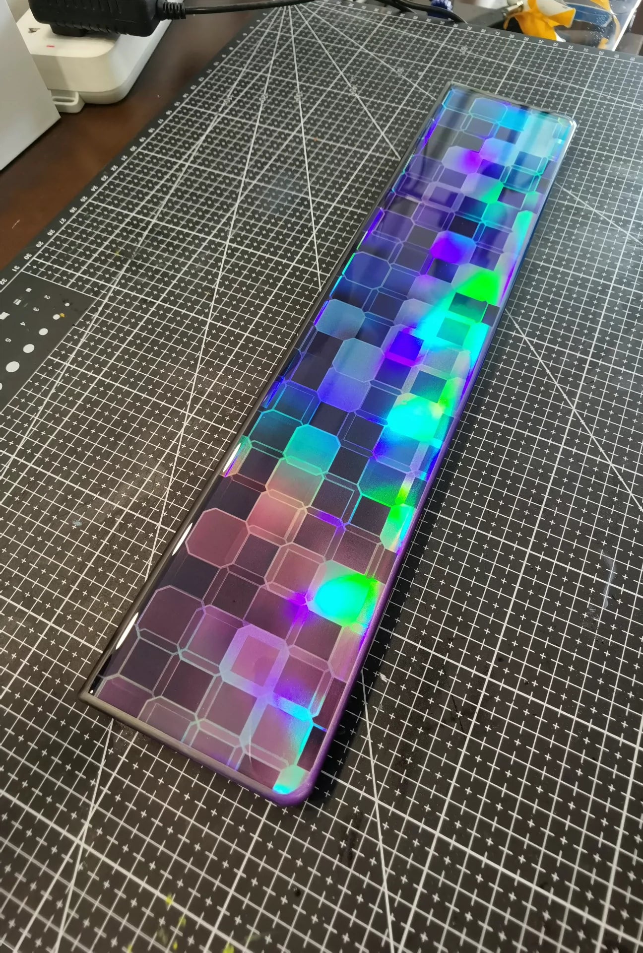 Custom Handmade Resin Keyboard Wrist Rest - Ergonomic Laser Geometric Design for Comfort & Style - Perfect for Gaming, Typing, and Office Work Accessories