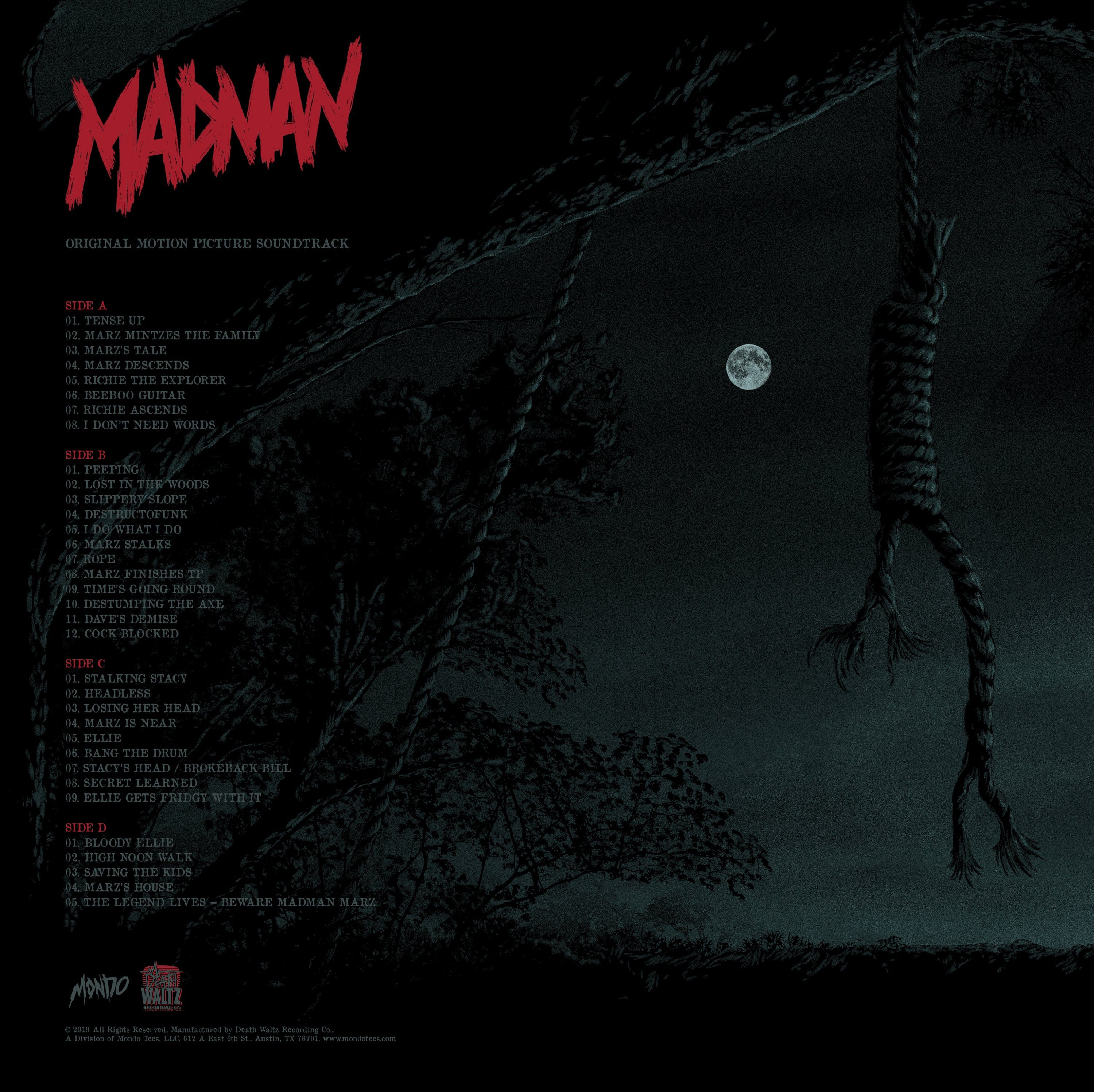 Madman Original Motion Picture Soundtrack 2XLP Vinyl Record - Horror Movie Score Collector's Edition for Home Theater & Halloween Parties