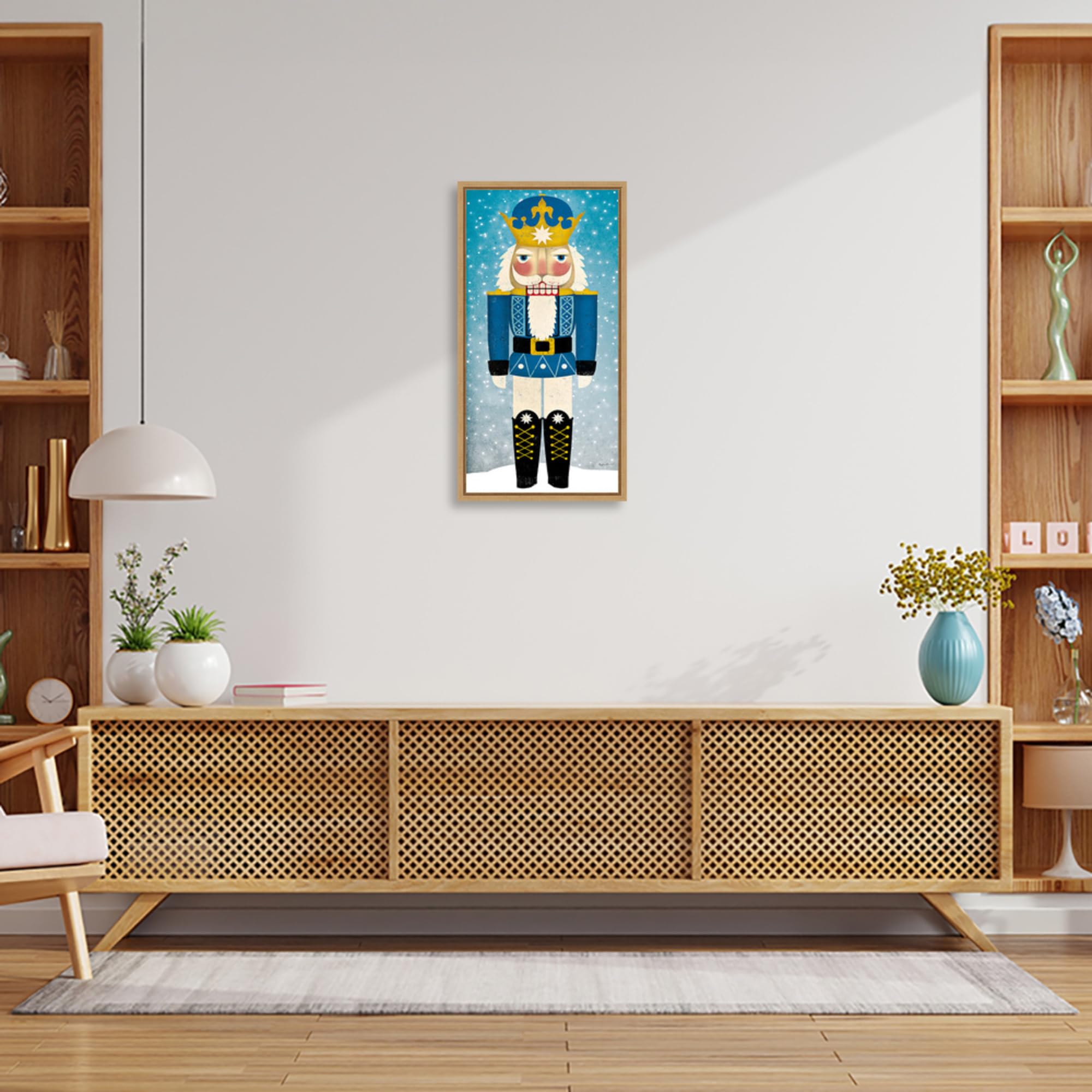 Amanti Art Framed Canvas Wall Art 27x14 - Nutcracker III Bright by Ryan Fowler, Modern Framed Wall Decor, Entertainment Artwork, Medium Poster Painting for Living Room, Bedroom, Bathroom - Perfect for Holiday Decor & Home Office Art