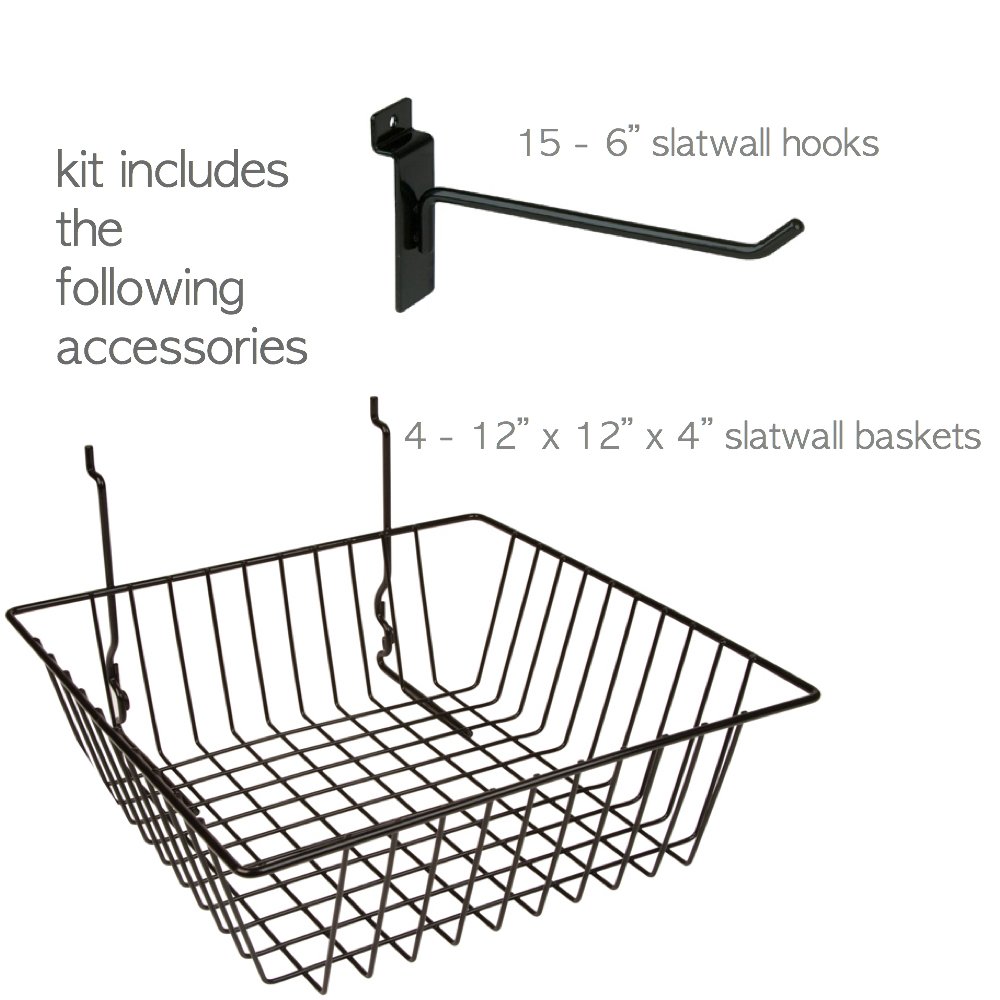 Black Slatwall Panels Organizer Kit - 2 Pack 24