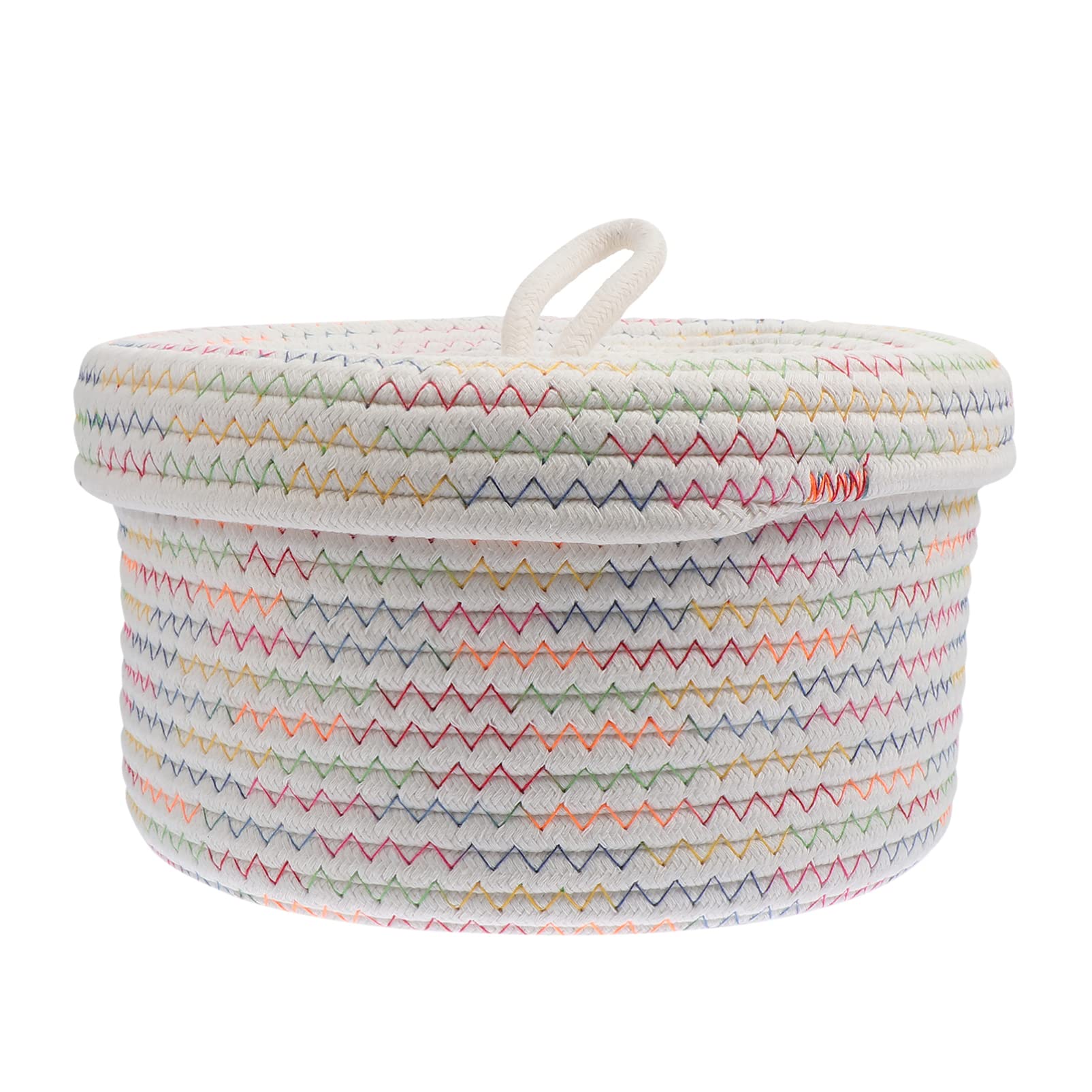 NUOBESTY Woven Rope Storage Basket with Lid - Large Cotton Laundry Hamper & Organizer for Blankets, Toys, Nursery, Living Room | Stylish Home Decor for Bedroom, Bathroom & Closet Organization