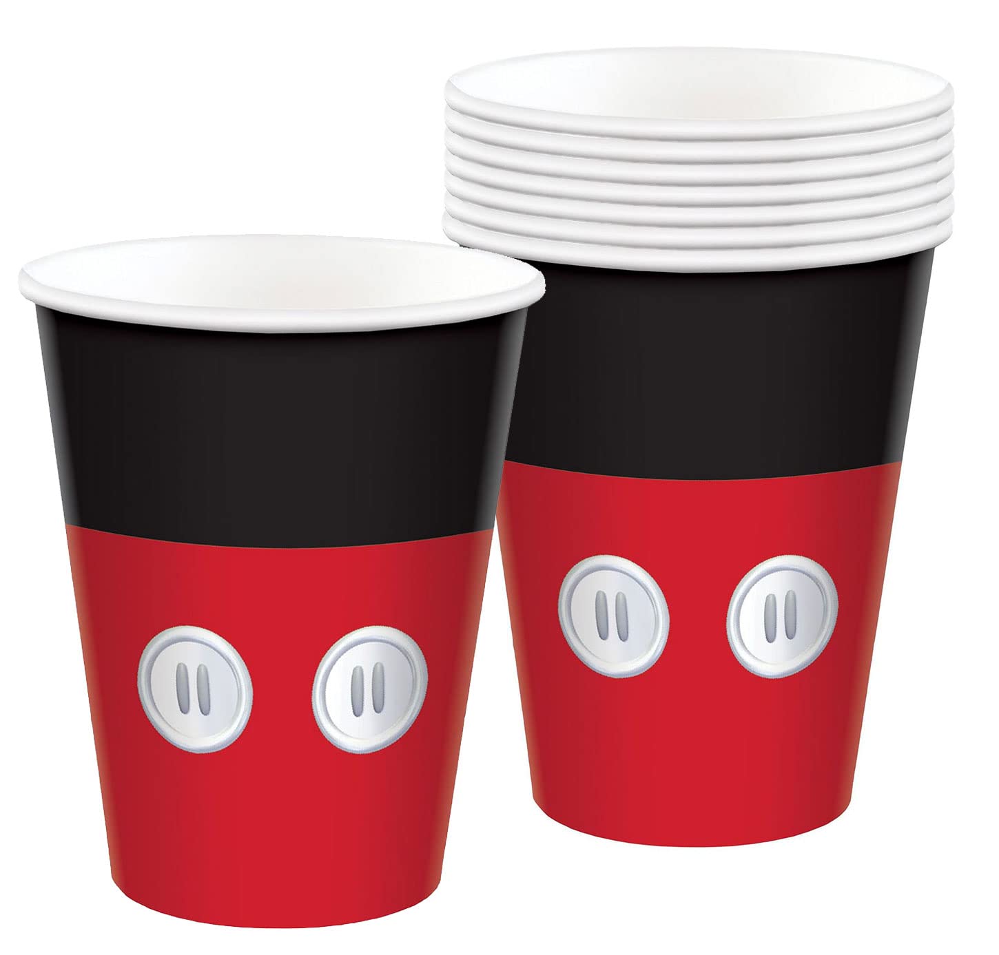 Disney Mickey Mouse Forever 9 oz Plastic Cups (Pack of 8) - Vibrant Character Design - BPA-Free Kids Party Supplies - Ideal for Birthday Parties, Picnics & Family Gatherings